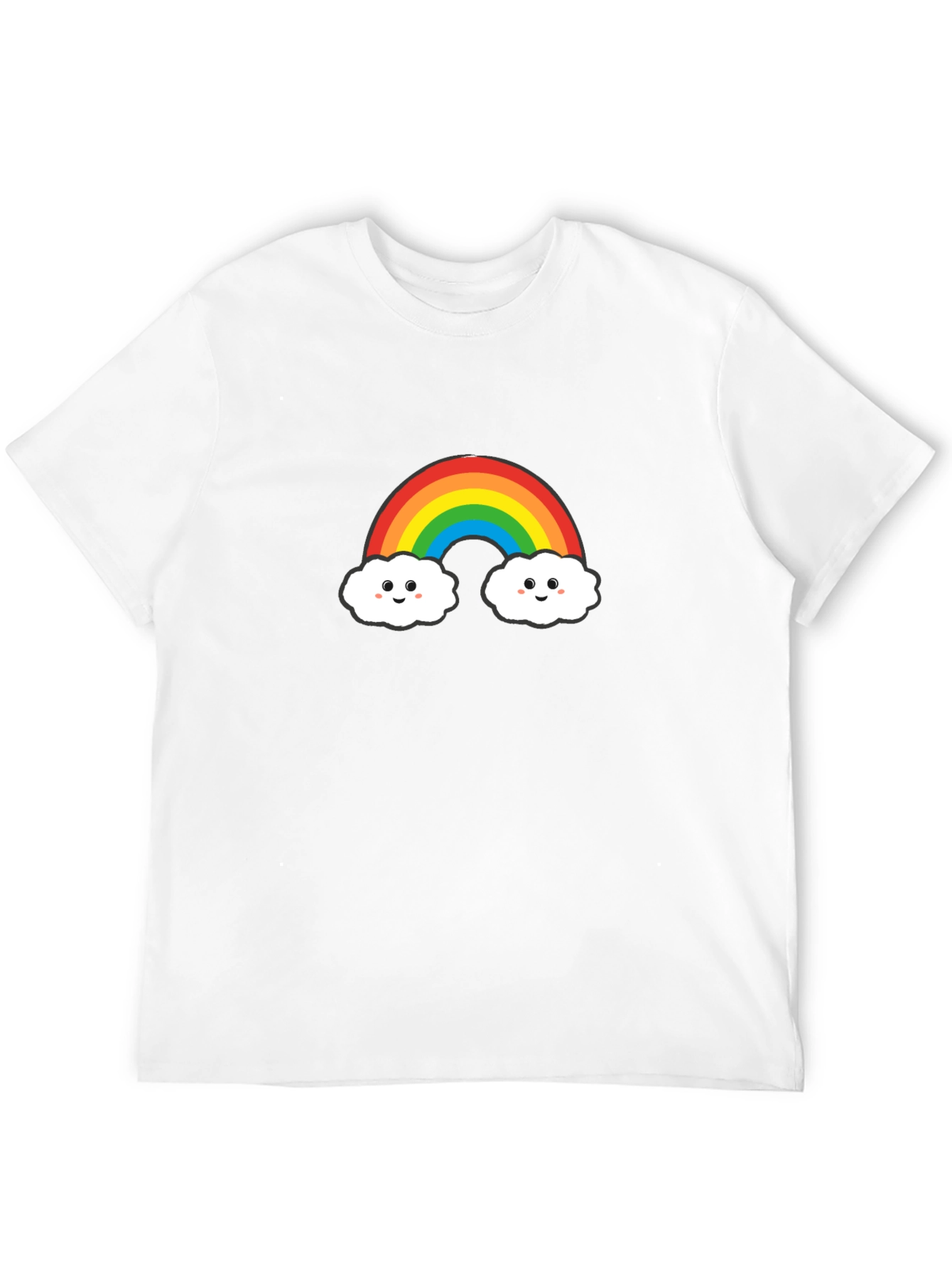 Black Cute Rainbow Cloud Graphic Tee - Black view 12