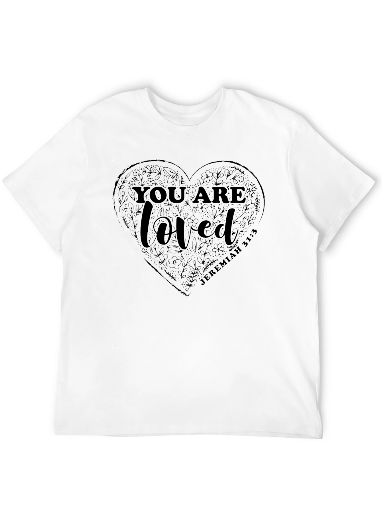 Black You Are Loved Heart Graphic T-Shirt view 12
