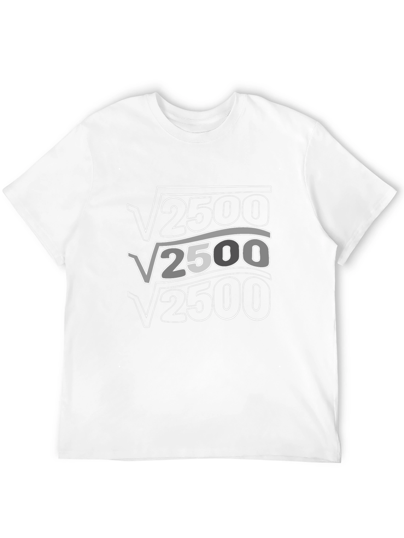 Black Math Humor T-Shirt: Square Root of 2500 = 50 view 12