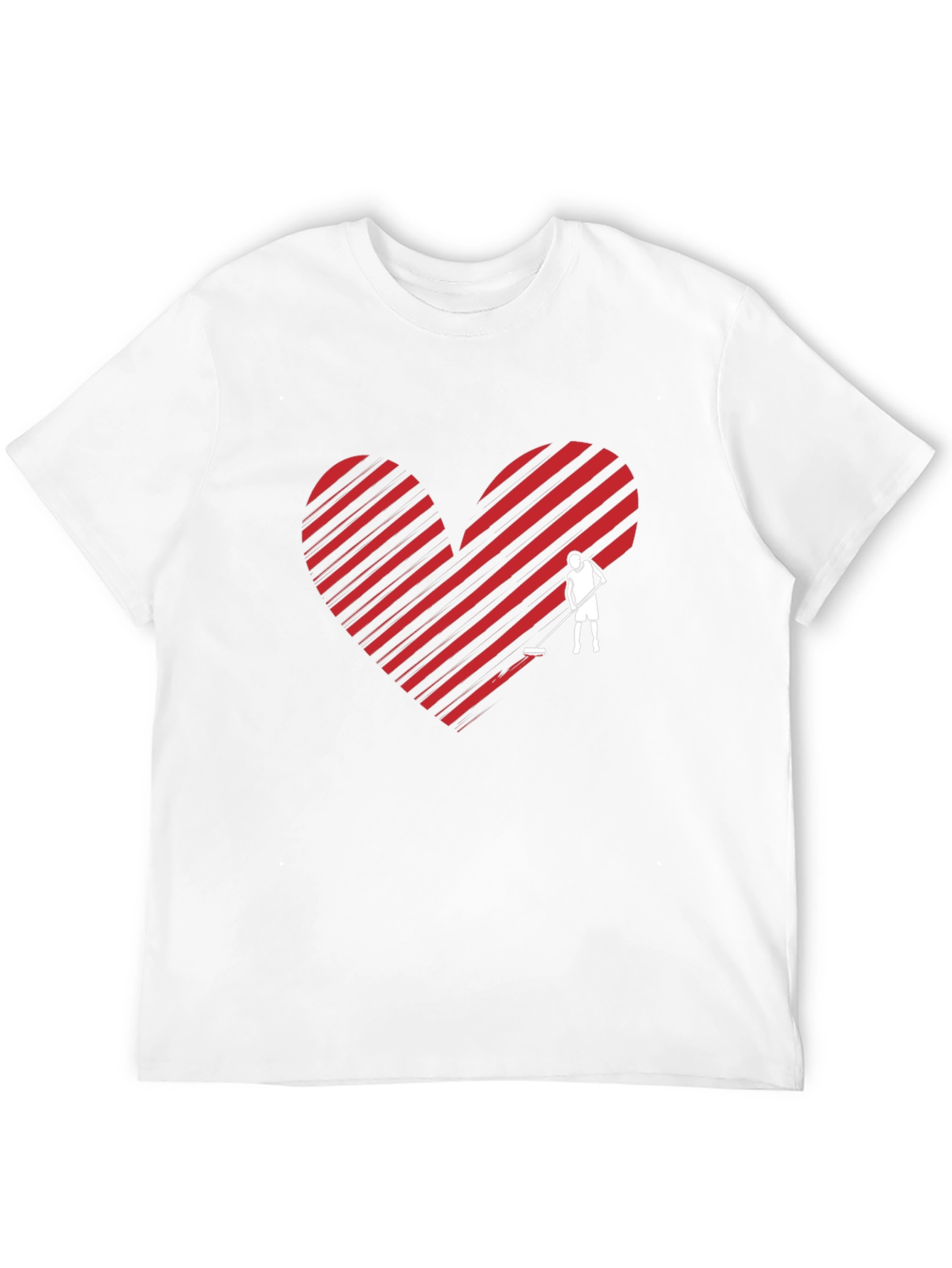 Heart Hockey Player Graphic Tee - Black - 12