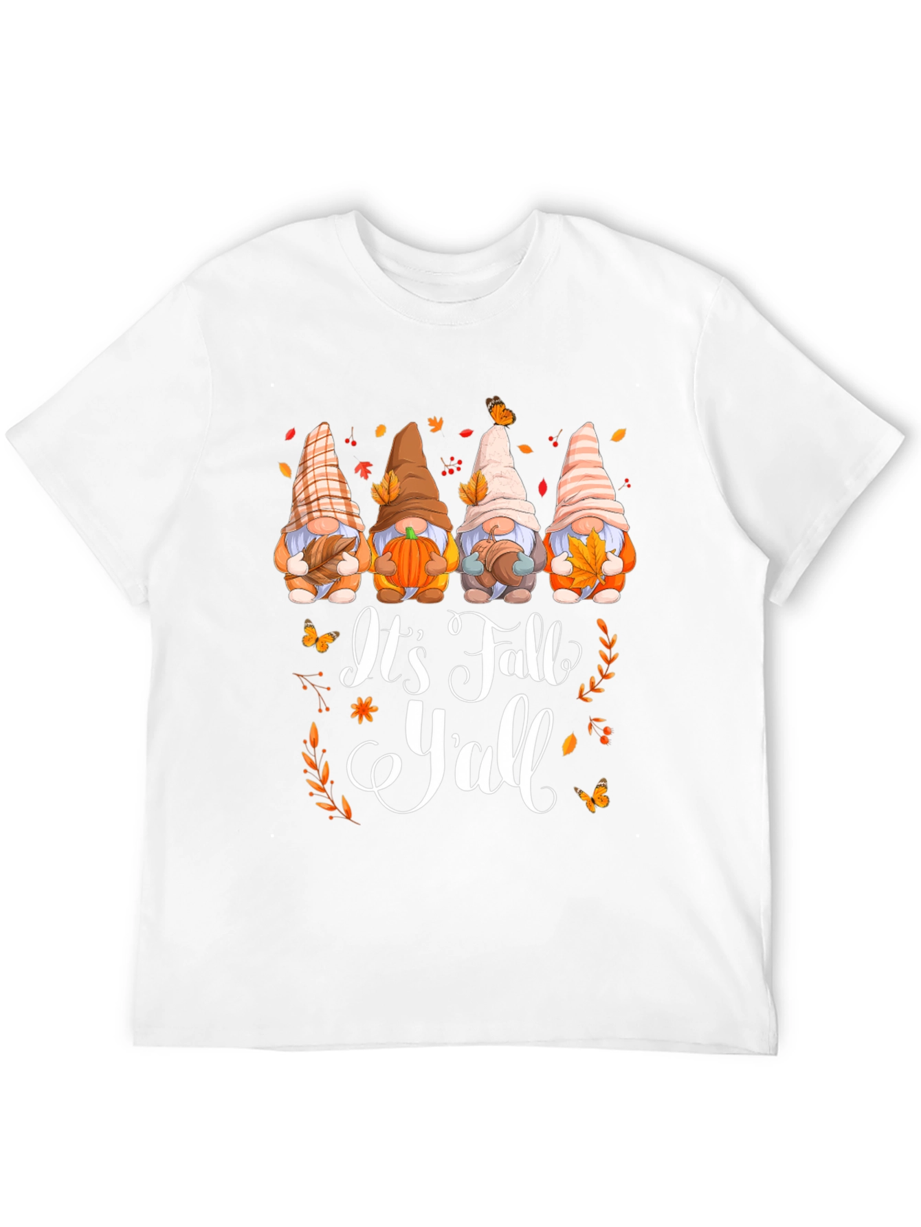 Black It's Fall Y'all Gnomes Graphic T-Shirt view 12