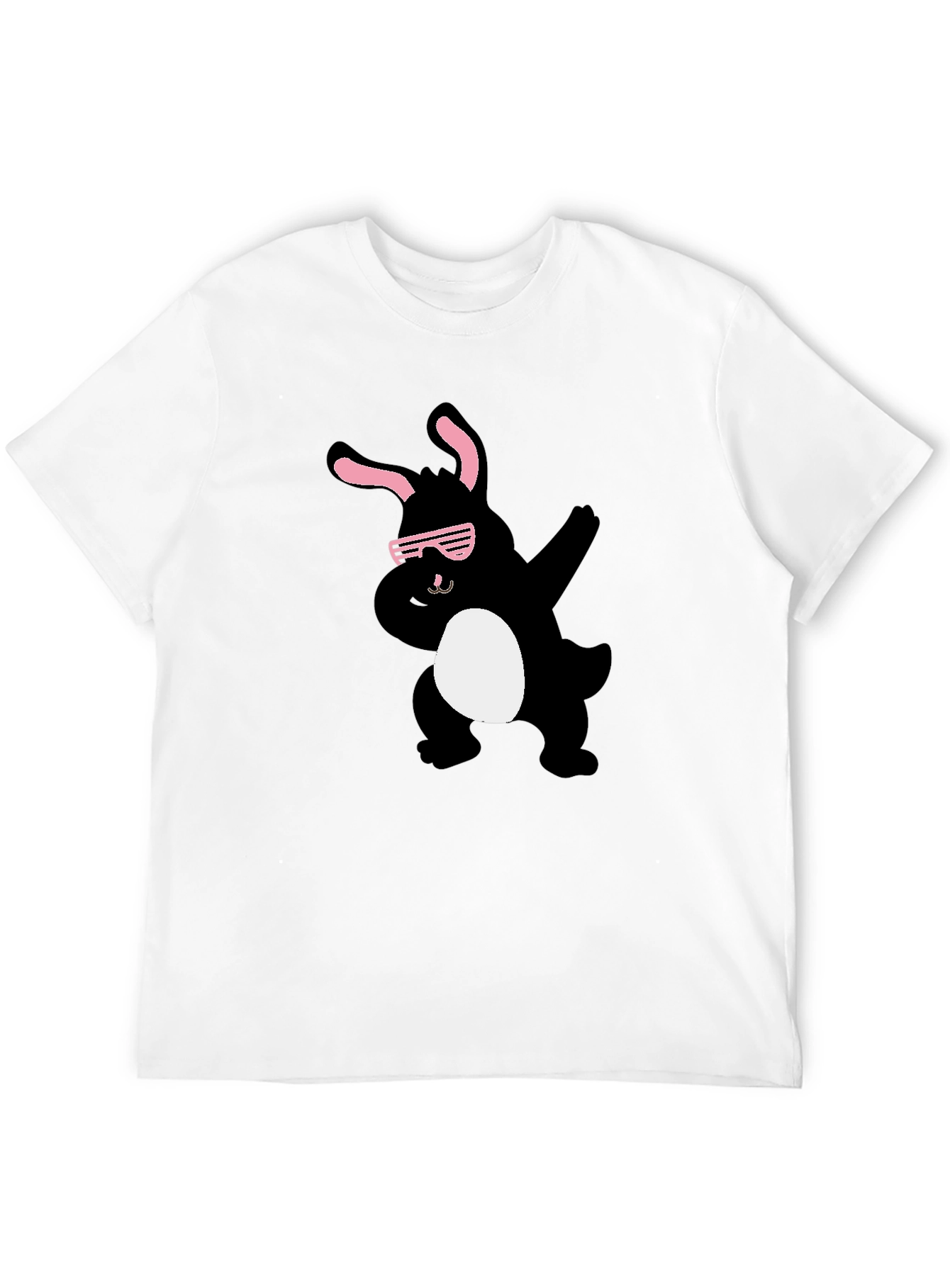Black Cool Bunny Dab T-Shirt - Black Cotton Tee view 12