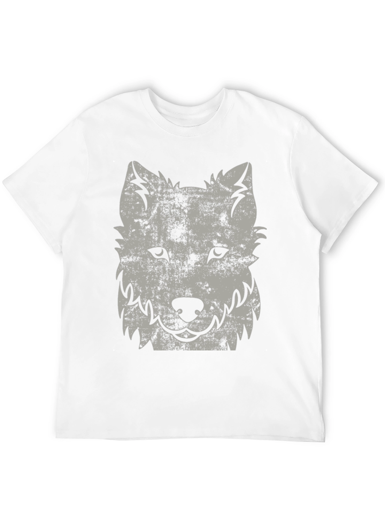 Black Distressed Wolf Graphic Black T-Shirt view 12