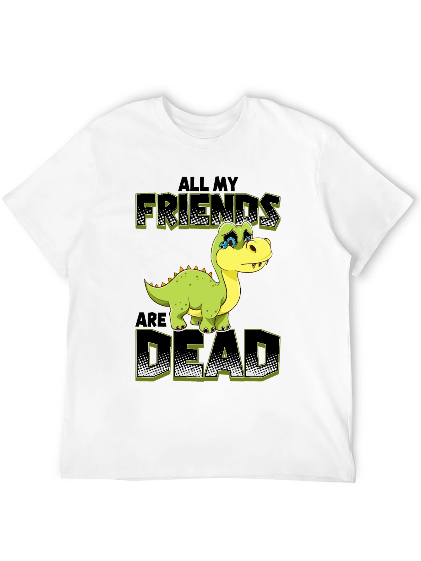 Black Sad Dinosaur Graphic Tee - All My Friends Are Dead T-Shirt view 12