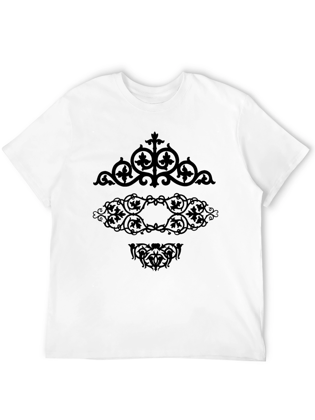 Ornate Scrollwork Black Graphic Tee - 12