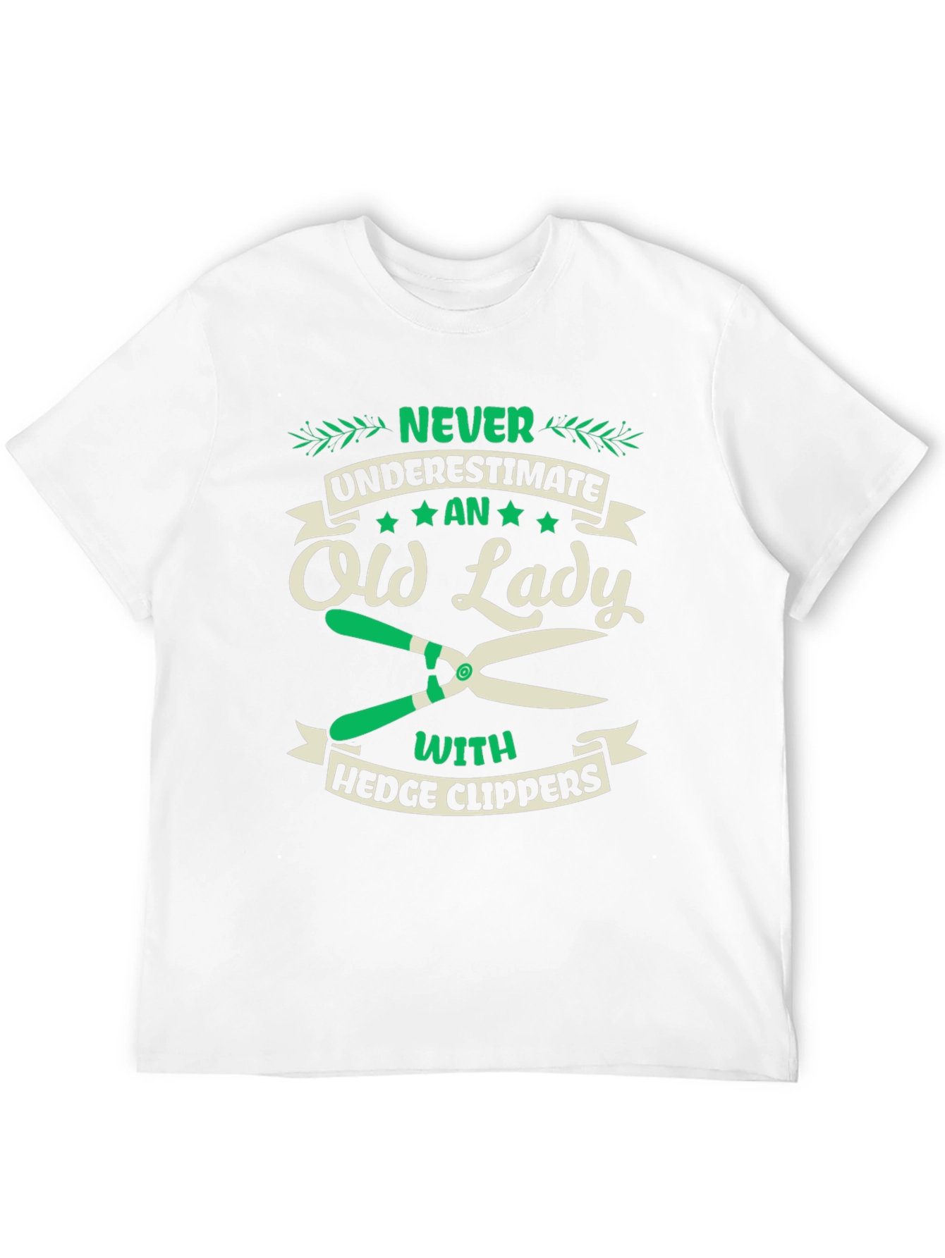 Black Funny Old Lady Hedge Clippers T-Shirt view 12