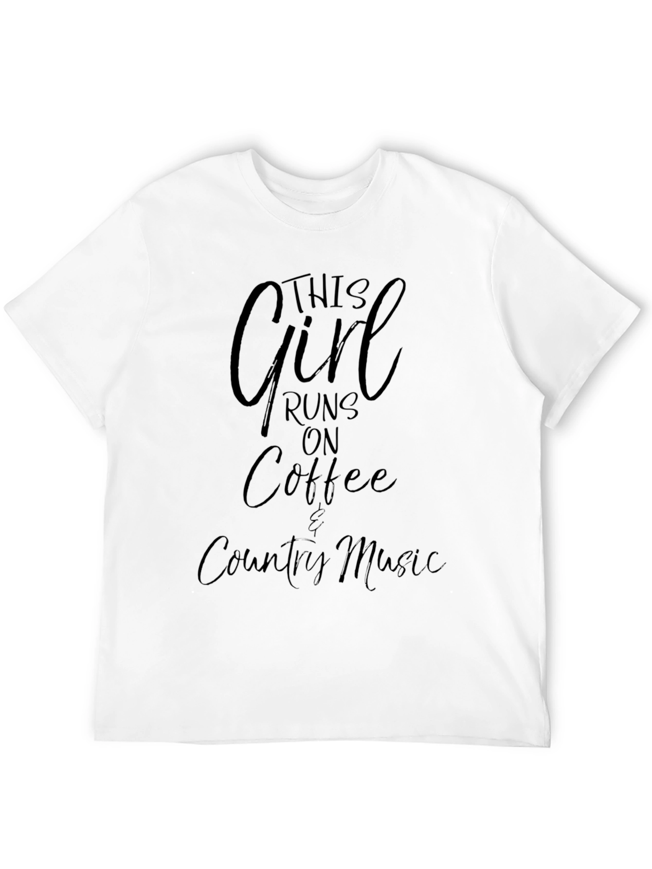 Black This Girl Runs on Coffee & Country Music T-Shirt view 12