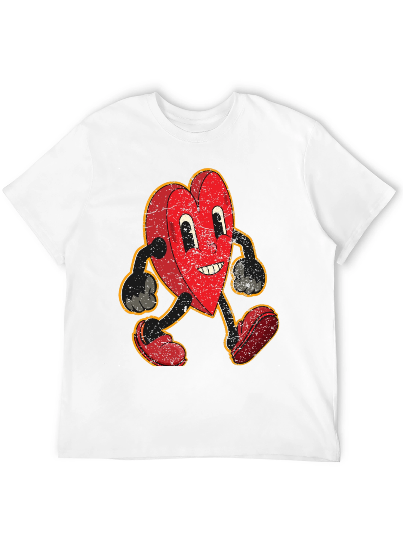 Black Retro Heart Cartoon Graphic T-Shirt view 12