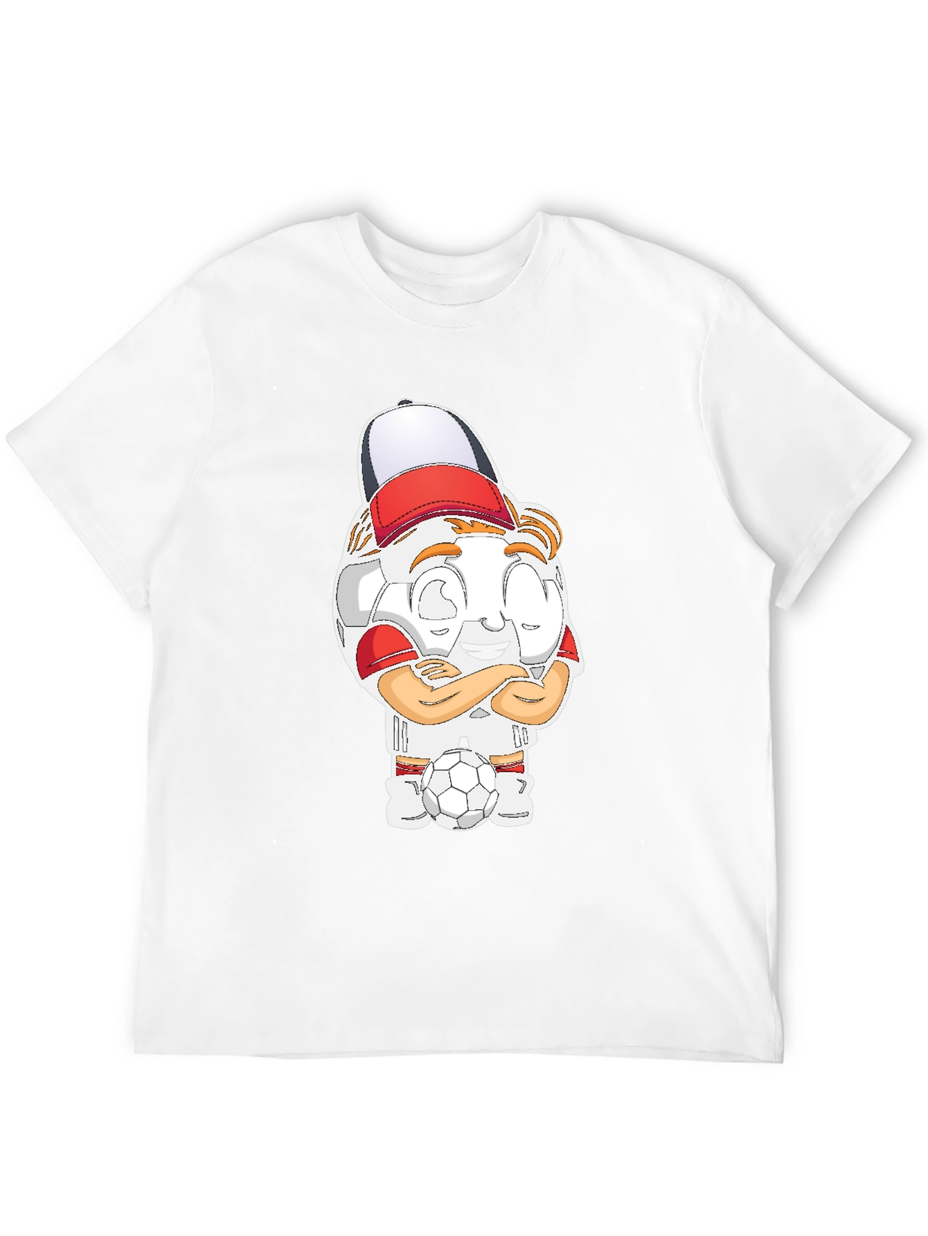 Black Soccer Cartoon Black T-Shirt view 12