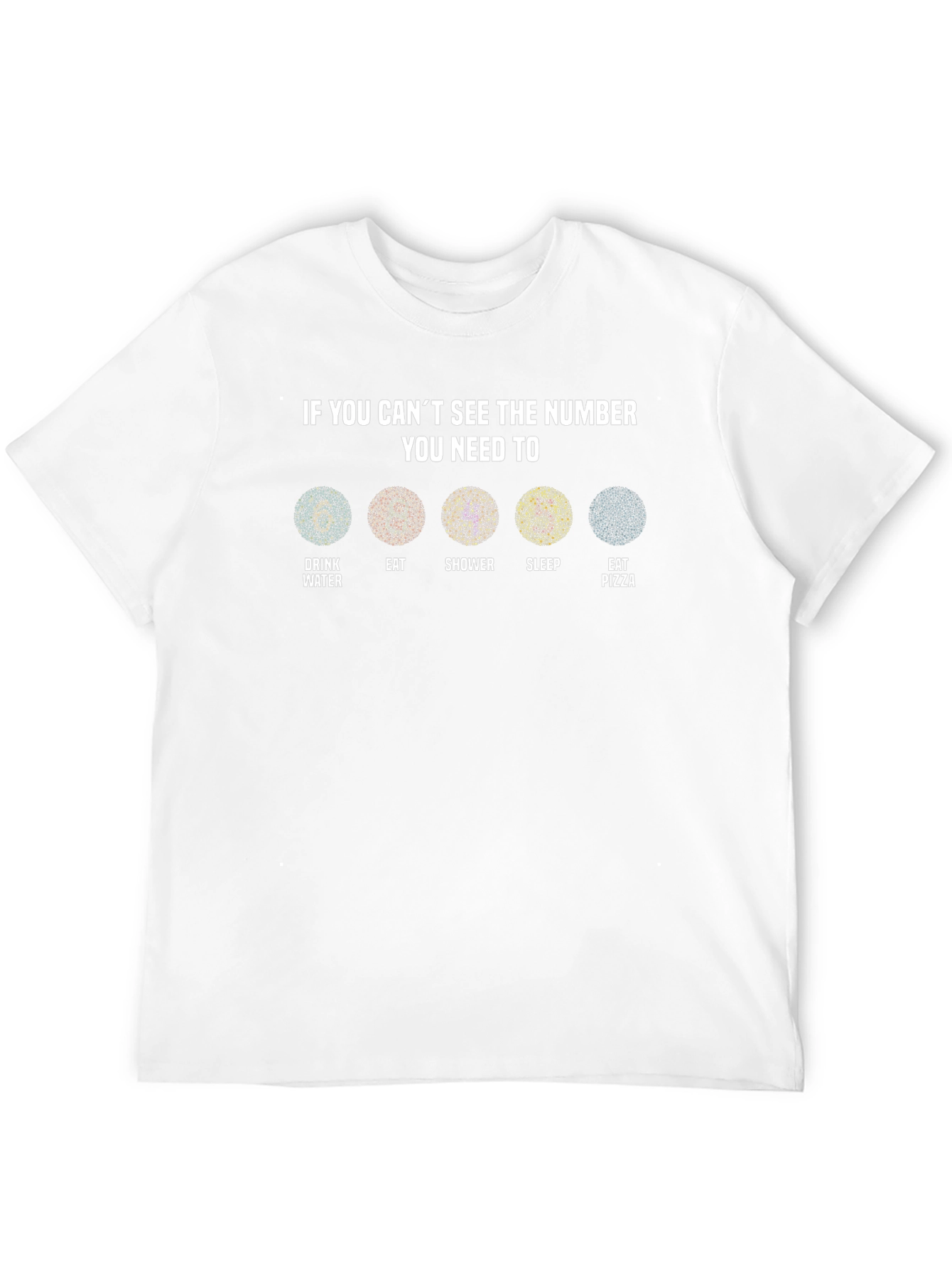 Black Ishihara Color Blindness Test Funny T-Shirt view 12