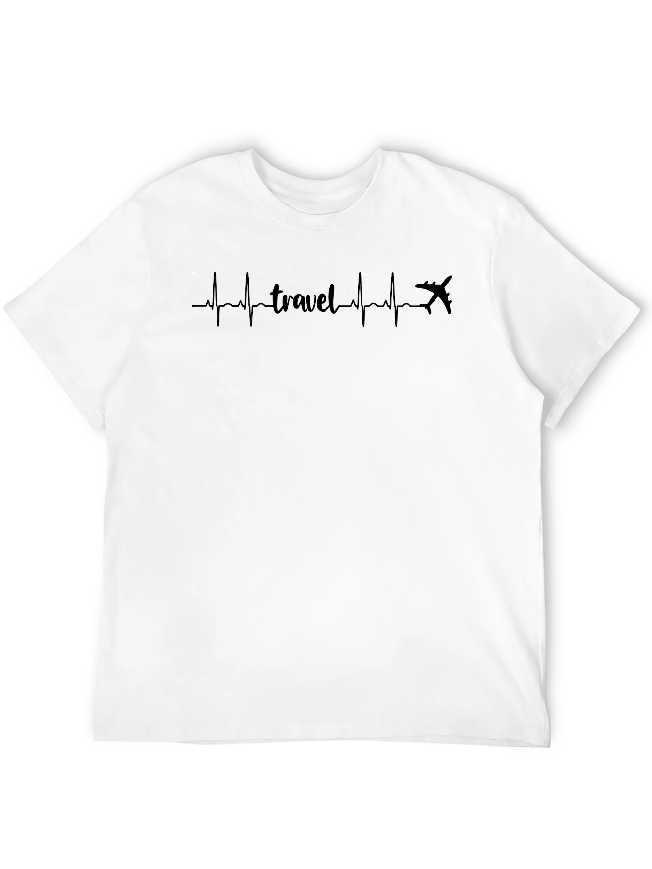 Black Travel Heartbeat T-Shirt - Adventure Awaits! view 12
