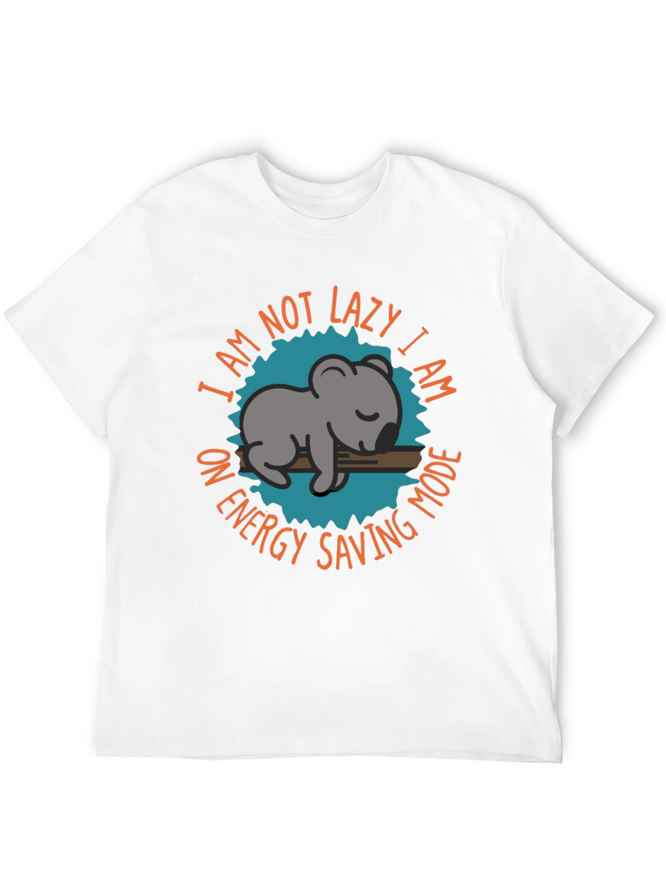 Black Energy Saving Mode Koala T-Shirt, Relaxed Fit view 12
