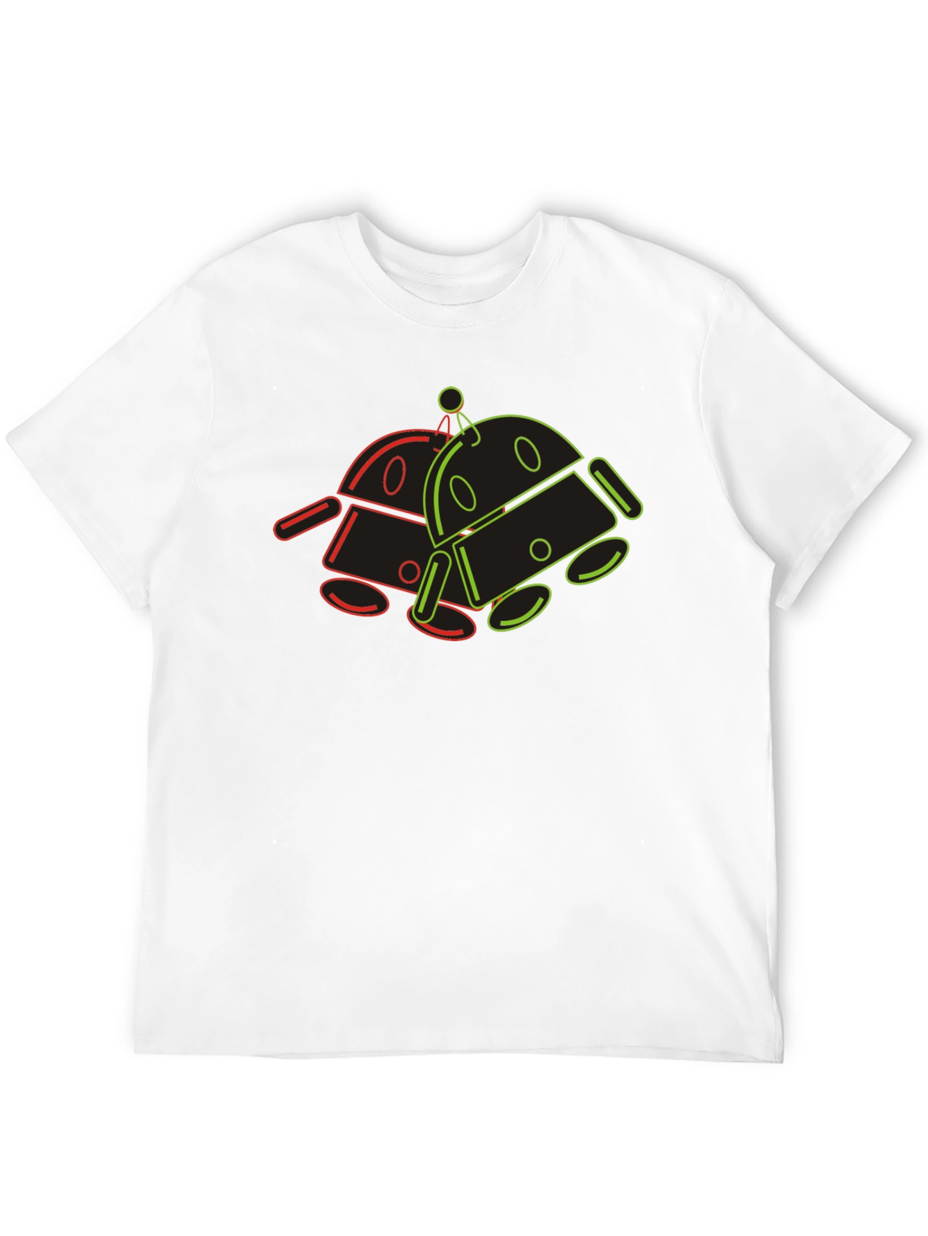 Black Retro Robot Graphic Tee - Cool Geek Style view 12
