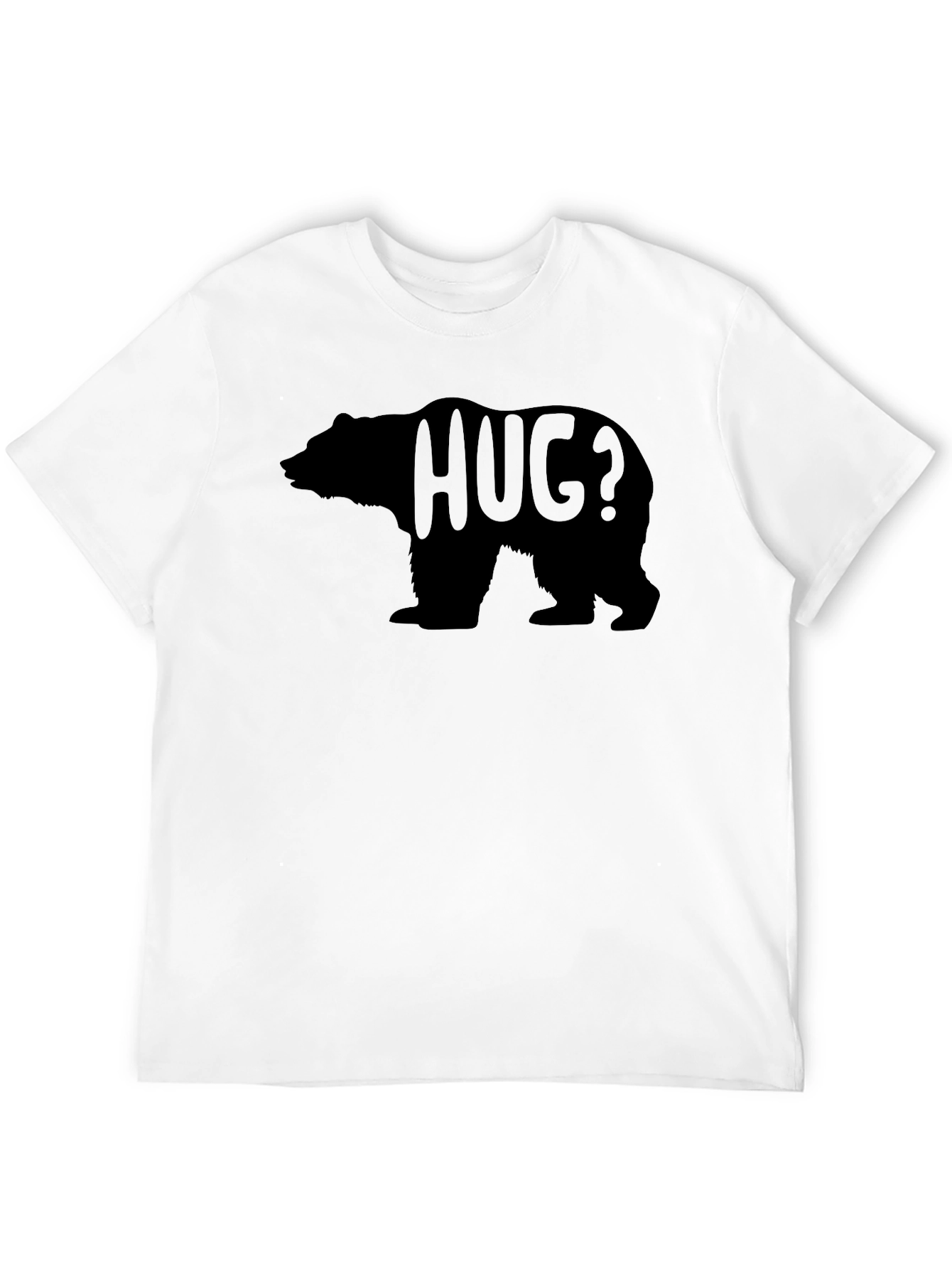 Black Humorous Bear Hug Graphic Tee - Casual Comfort view 12