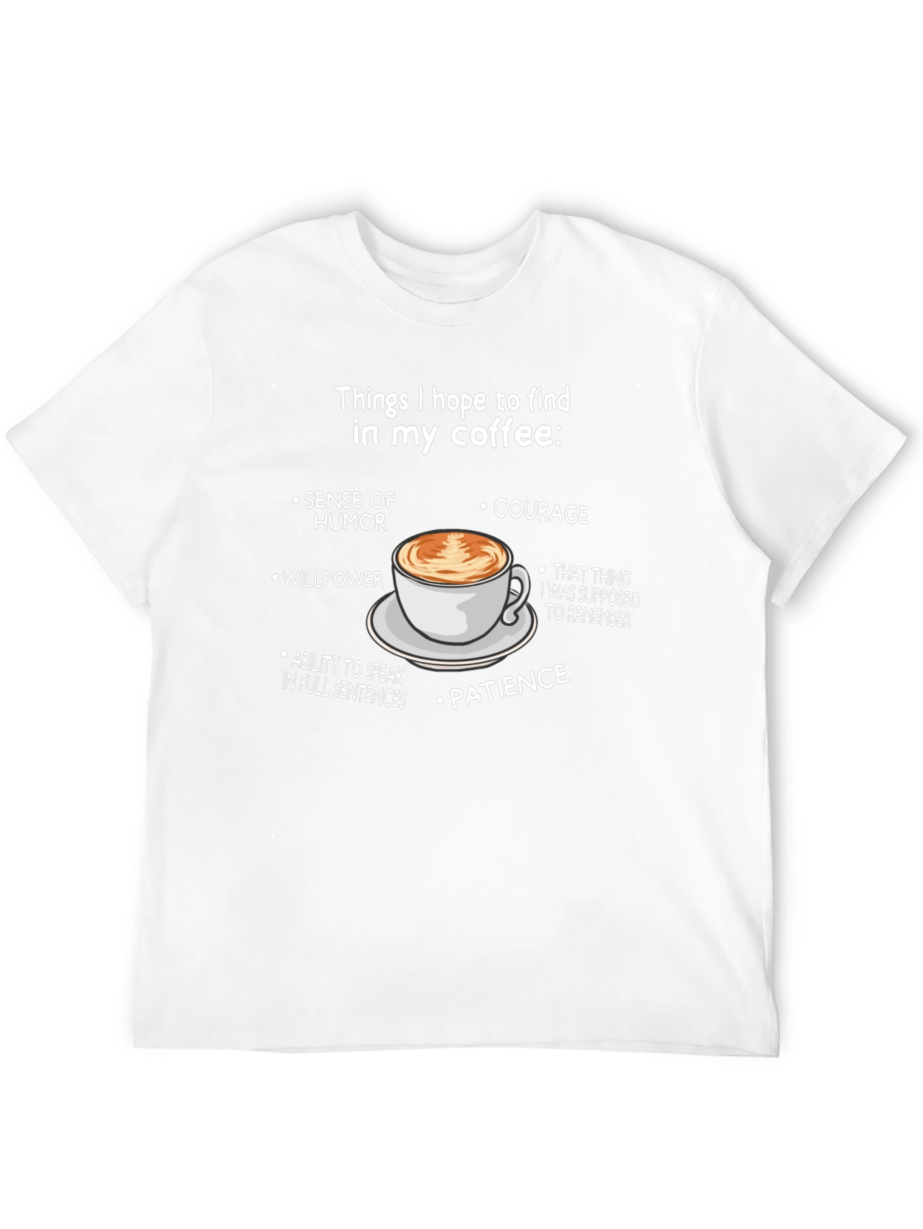 Black Humorous Coffee Wish List T-Shirt view 12