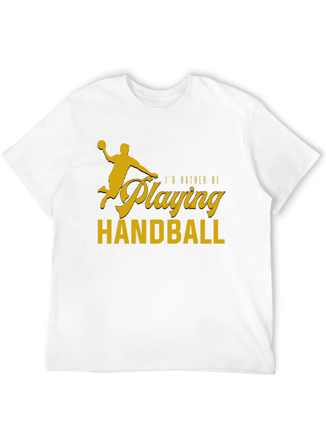 Black Handball Player T-Shirt - "I'd Rather Be Playing Handball" view 12
