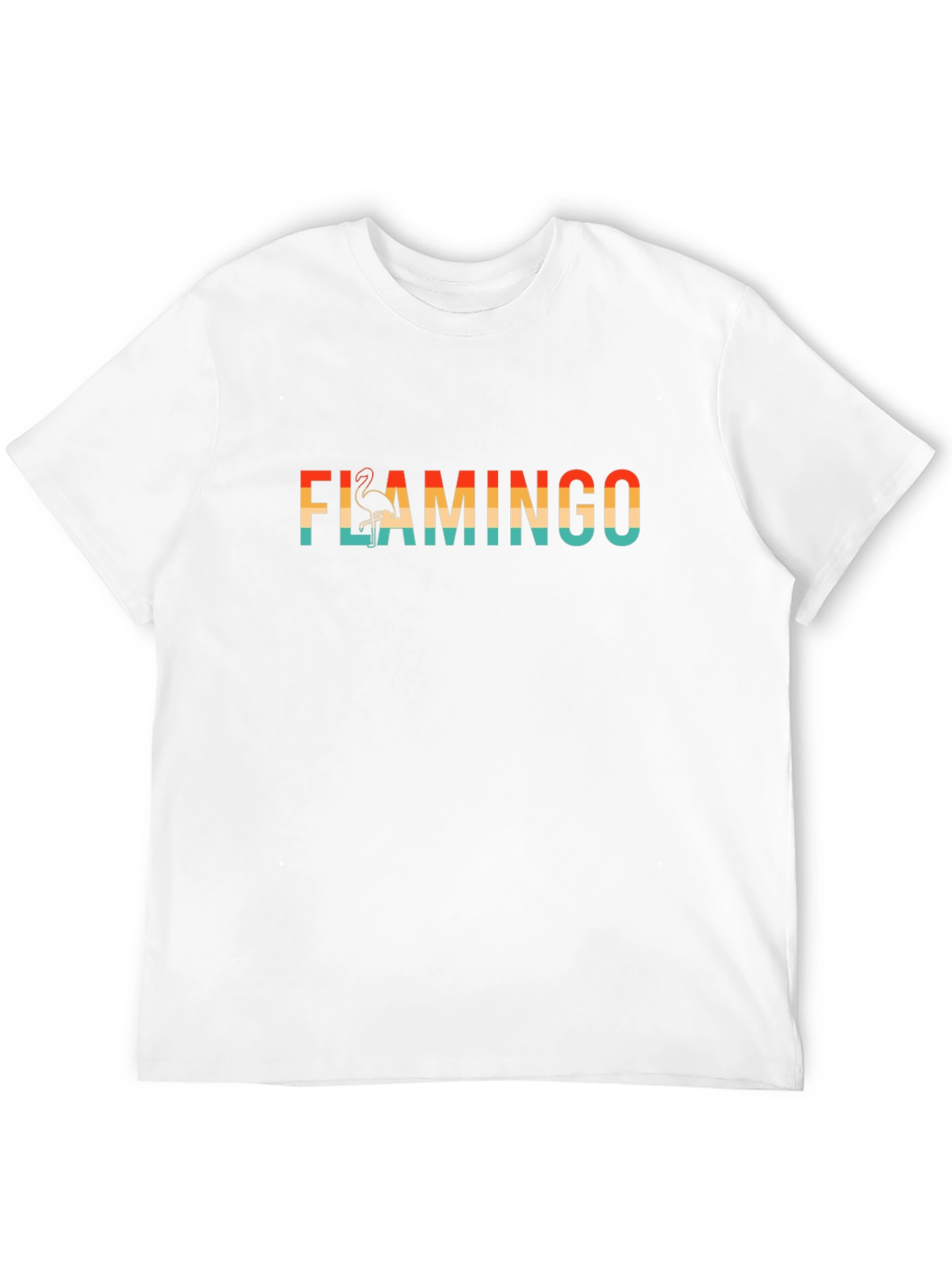 Black Retro Flamingo Graphic Tee - Black Cotton T-Shirt view 12