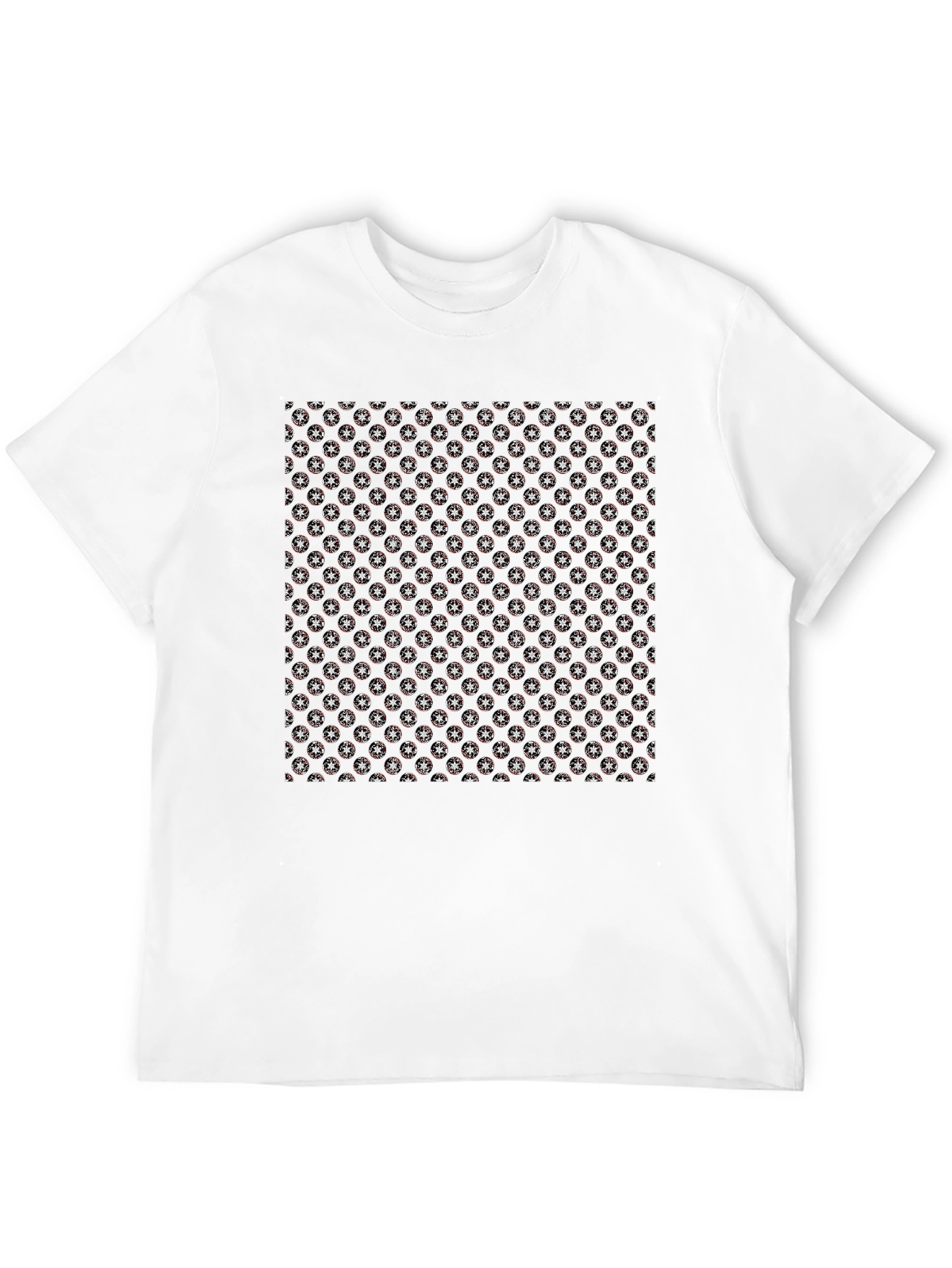 Black Patterned Graphic Print Men's T-Shirt view 12