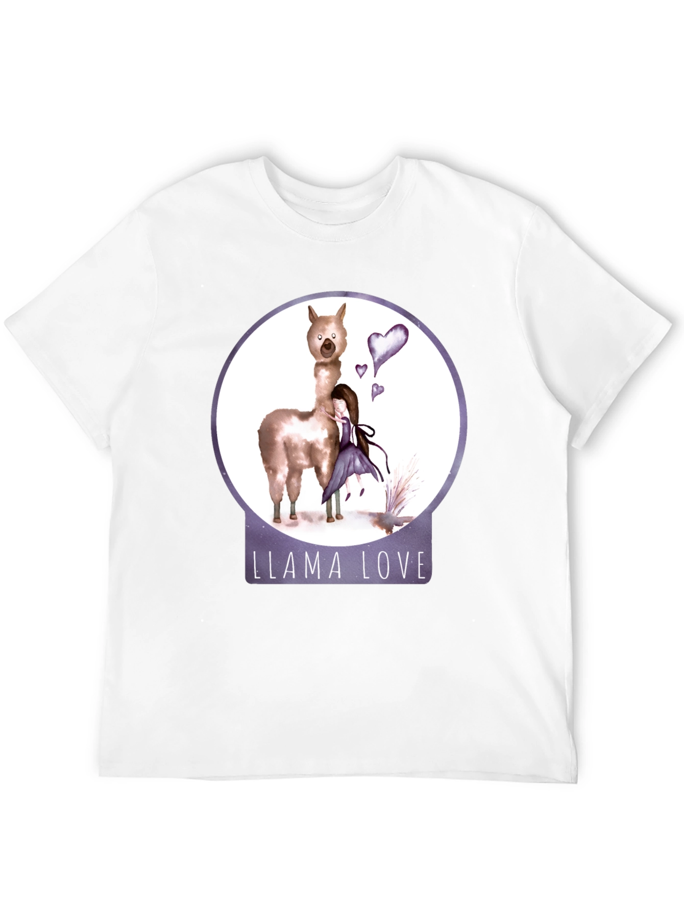 Black Llama Love Graphic T-Shirt, Cute Animal Tee view 12