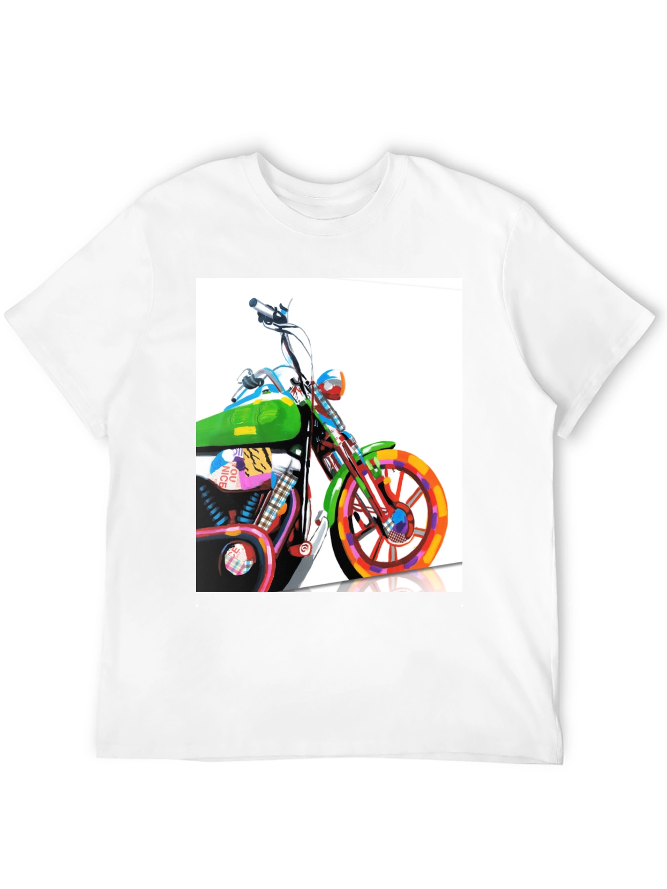 Black Motorcycle Graphic Tee - Artistic Biker T-Shirt view 12