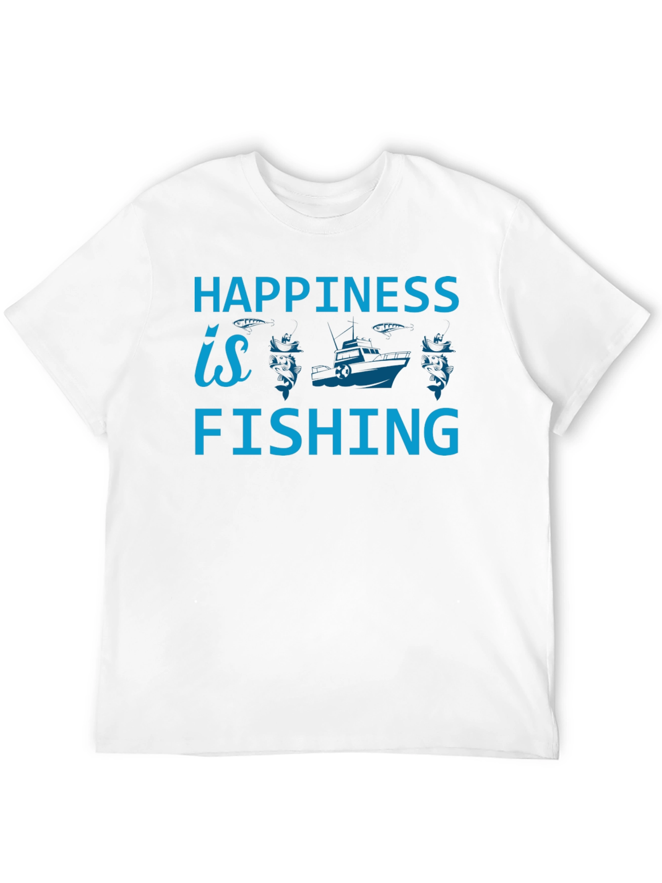 Black Happiness is Fishing Graphic Tee - Soft Cotton Shirt view 12