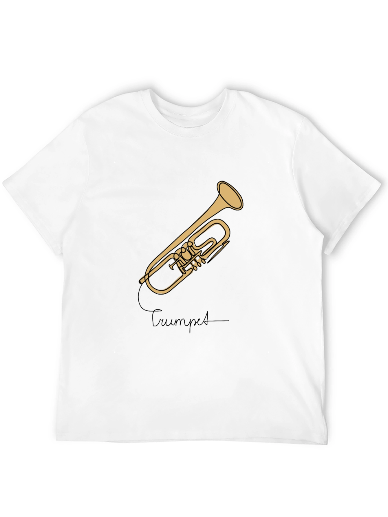 Black Trumpet Graphic Tee - Musician's Style Black T-Shirt view 12
