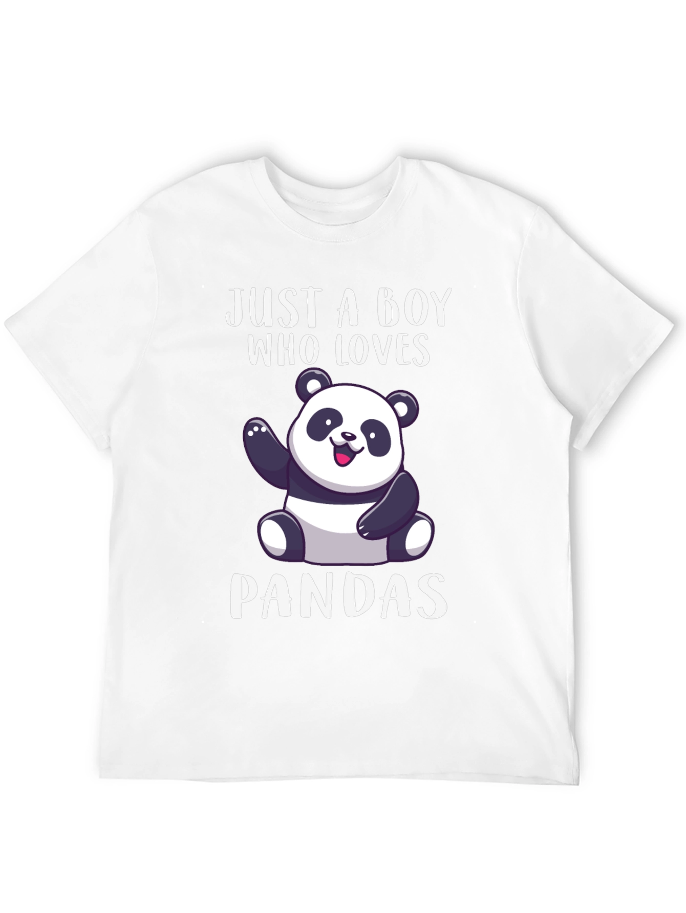 Black Just a Boy Who Loves Pandas T-Shirt view 12