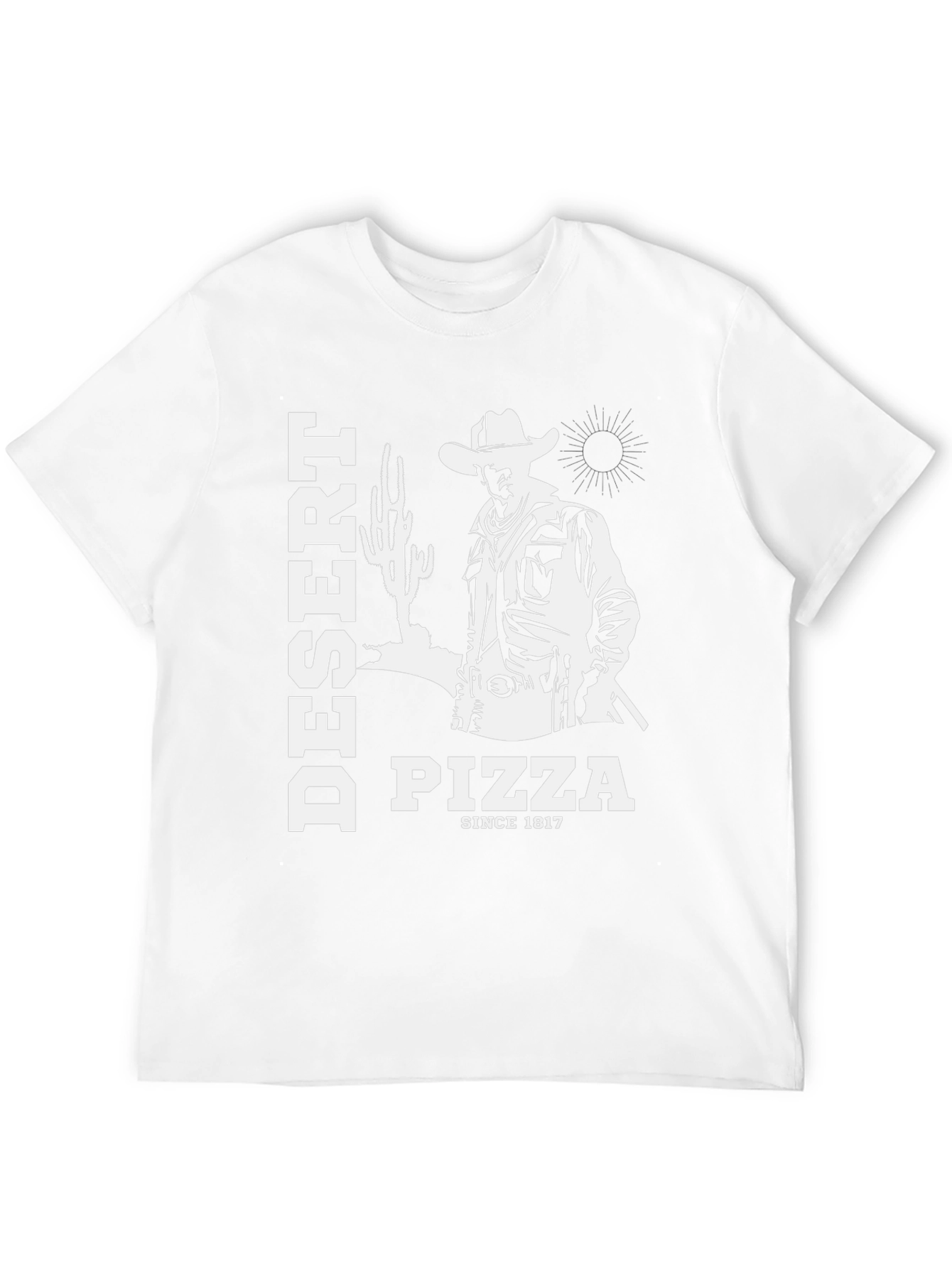 Black Desert Pizza Since 1817 Graphic Tee view 12