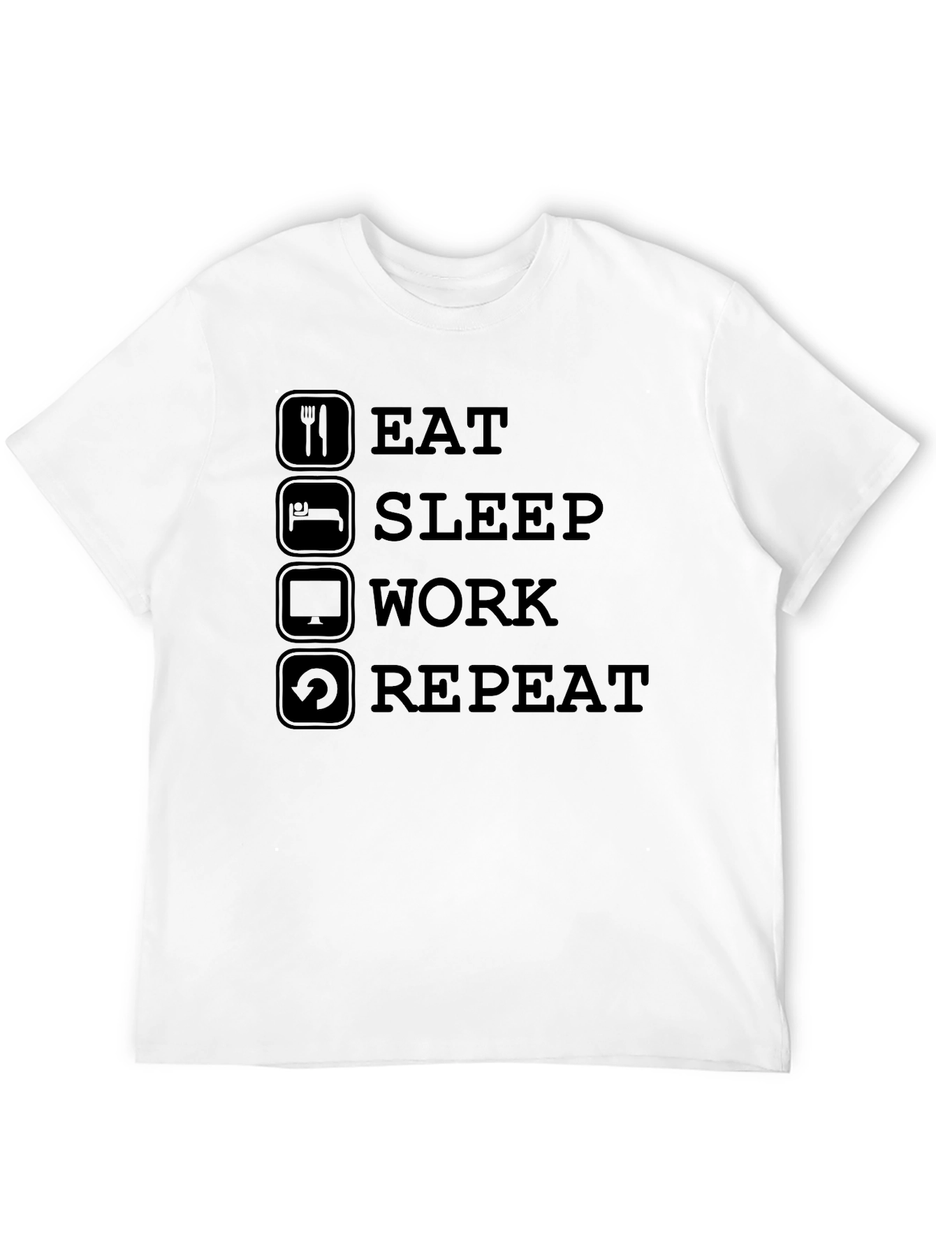 Black Eat Sleep Work Repeat Graphic T-Shirt view 12
