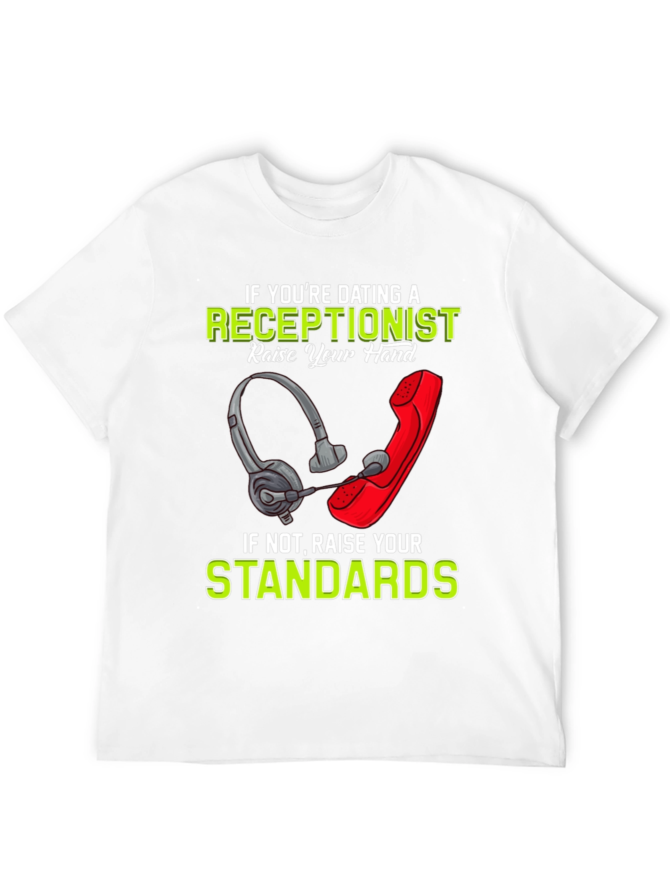 Black Receptionist Humor T-Shirt: Dating Standards Graphic Tee view 12