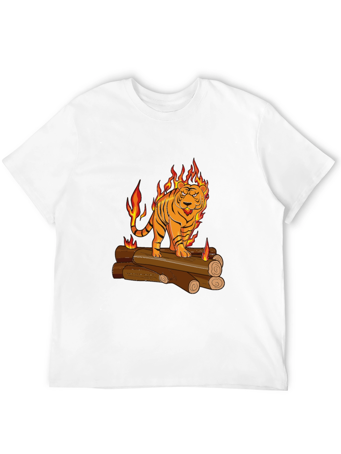 Black Fiery Tiger Graphic Tee - Black view 12