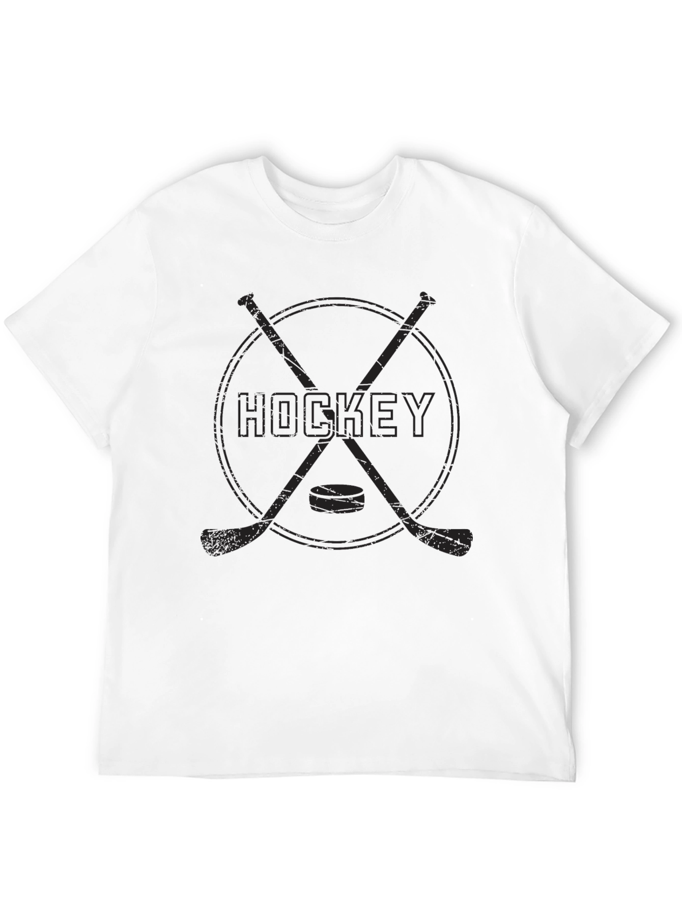 Black Vintage Hockey Graphic T-Shirt - Black view 12