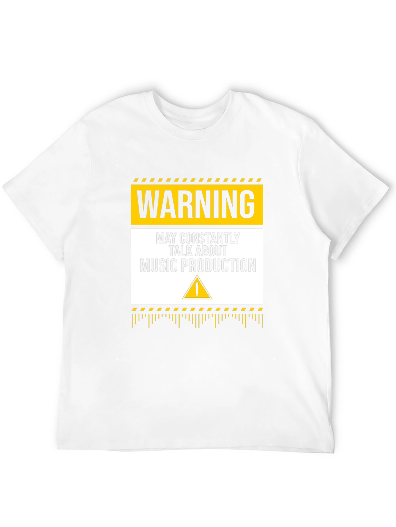Black Warning Music Production T-Shirt view 12