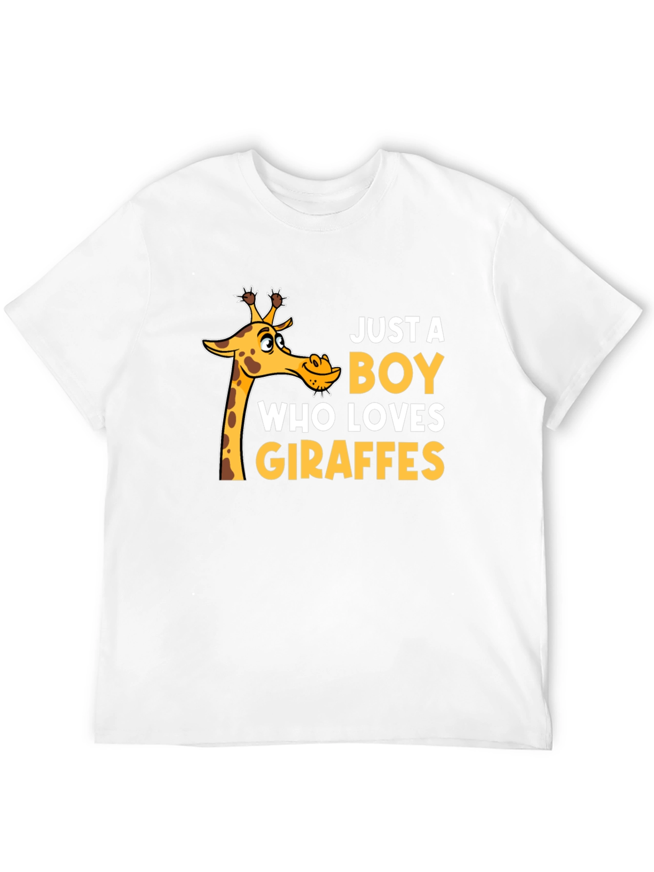 Black Just a Boy Who Loves Giraffes T-Shirt - Black view 12