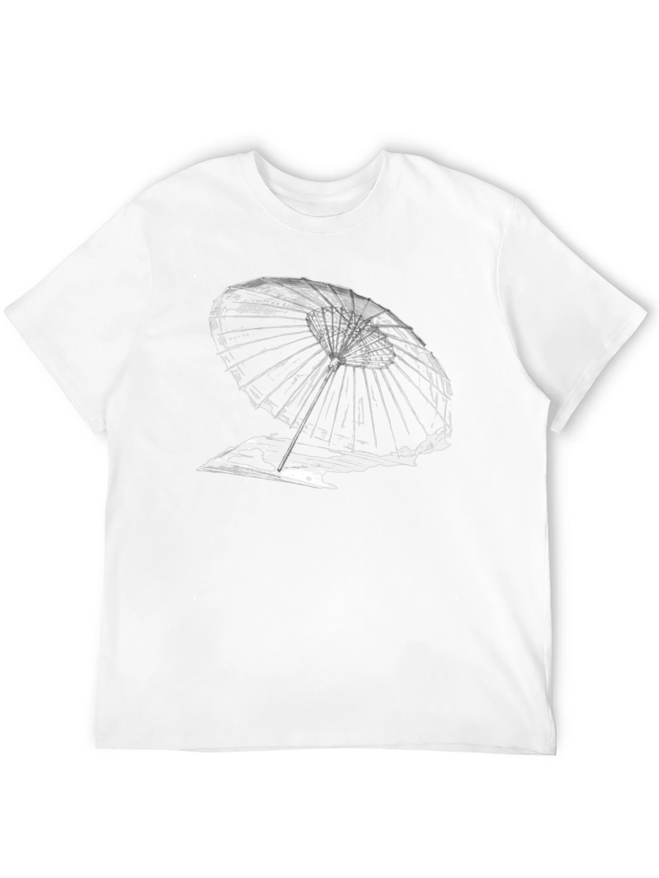 Black Abstract Umbrella Graphic Tee - Black Cotton T-Shirt view 12