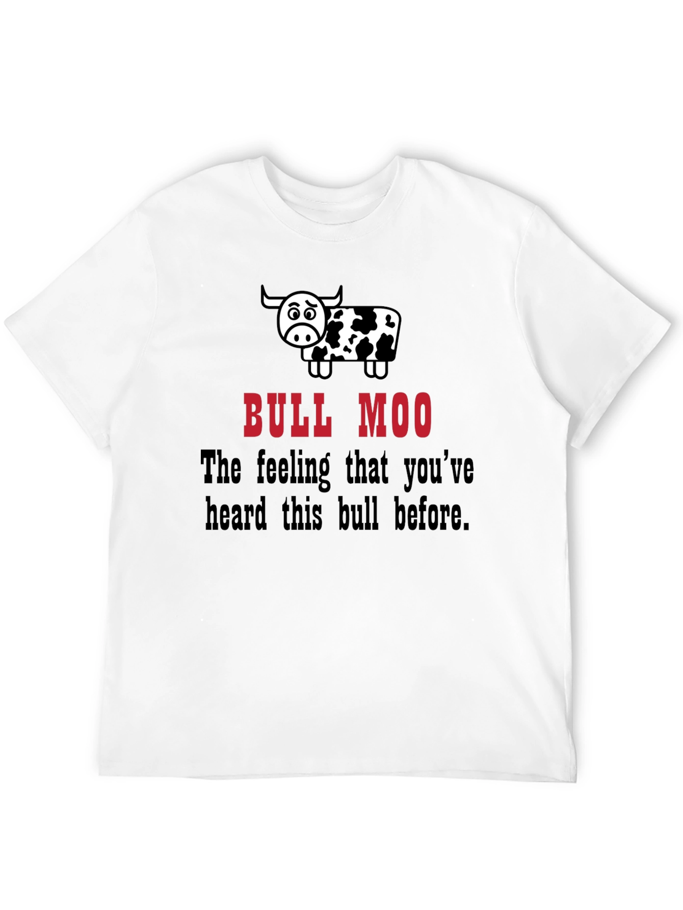 Black Bull Moo Funny Graphic T-Shirt - Novelty Humor Tee view 12