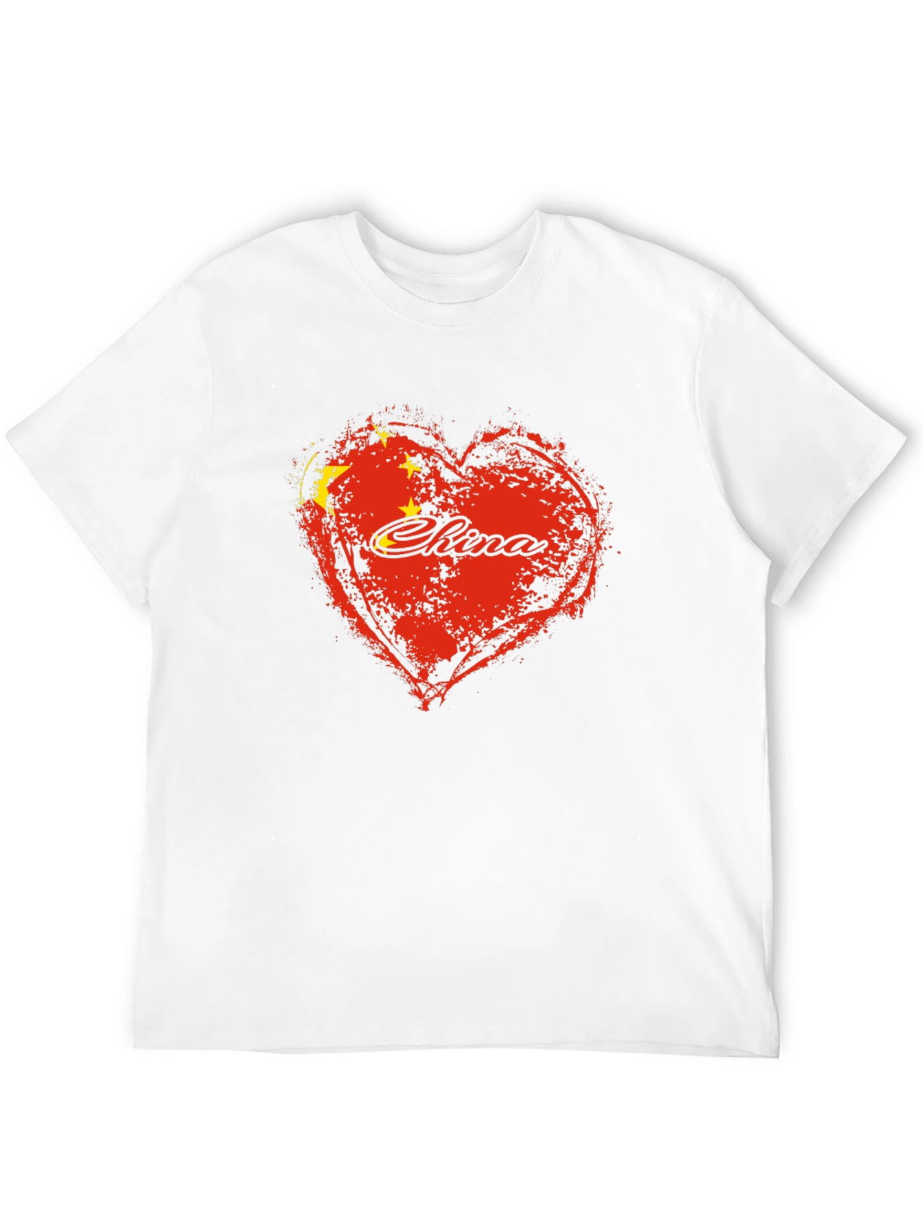 Black China Love Heart Flag Graphic T-Shirt view 12