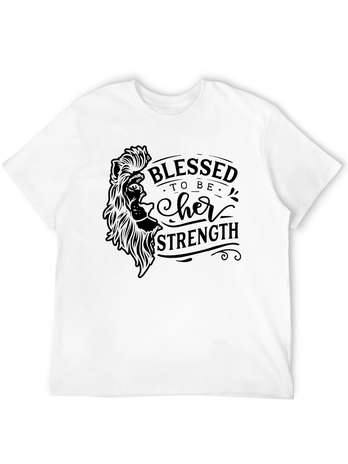 Black Blessed to Be Her Strength Black Graphic Tee view 12