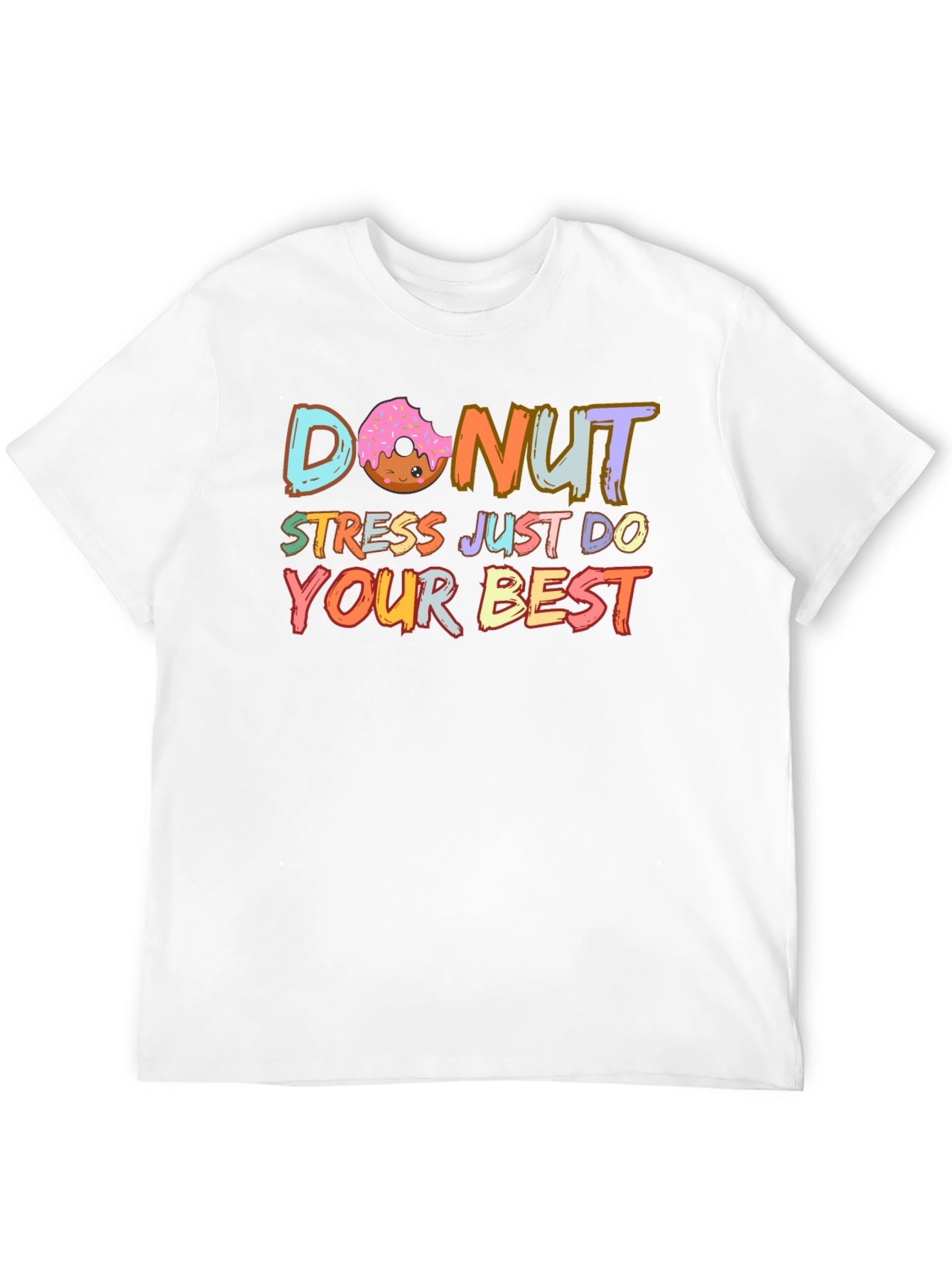 Black Donut Stress Just Do Your Best T-Shirt view 12