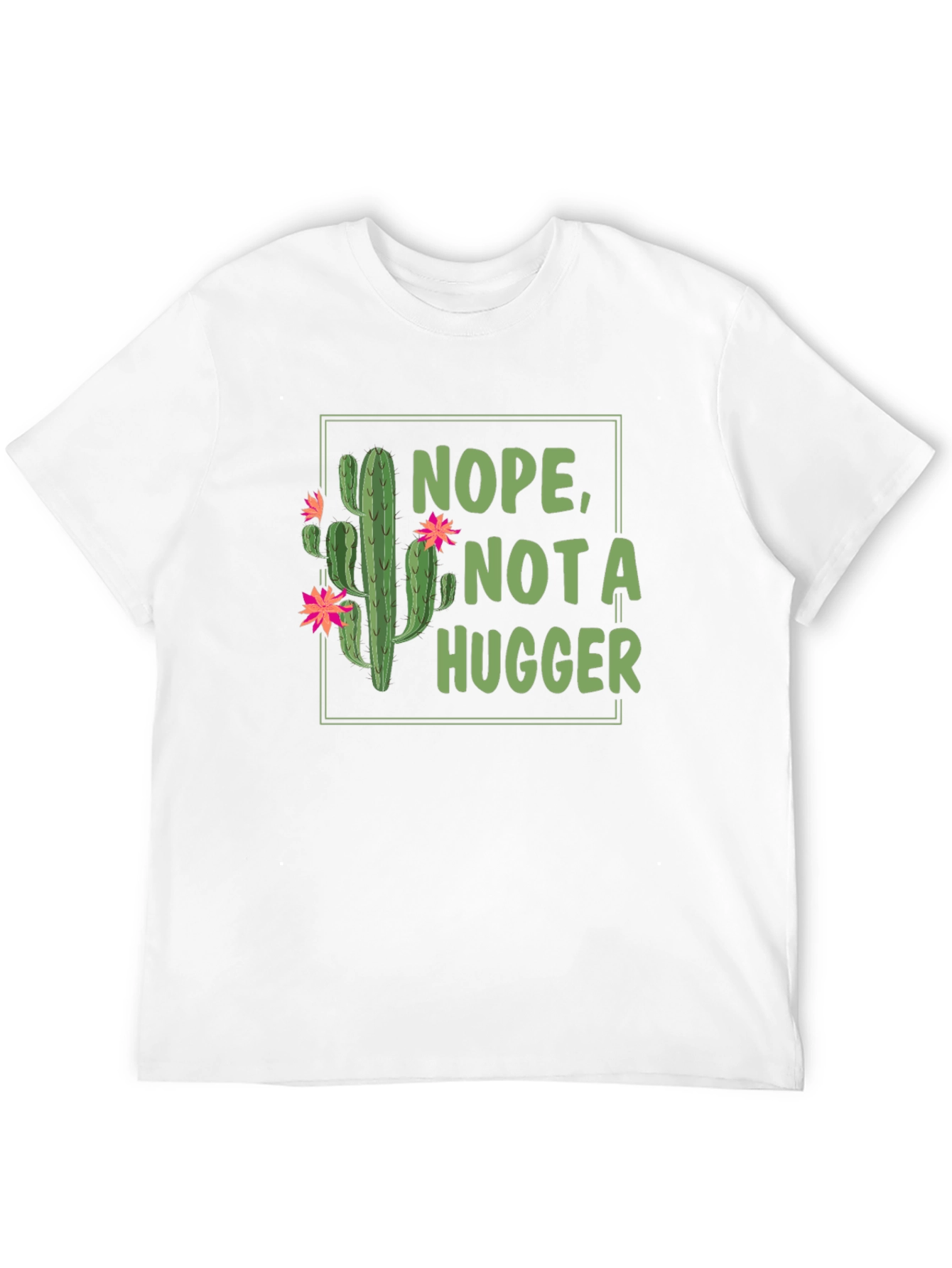 Black Nope Not a Hugger Cactus T-Shirt view 12