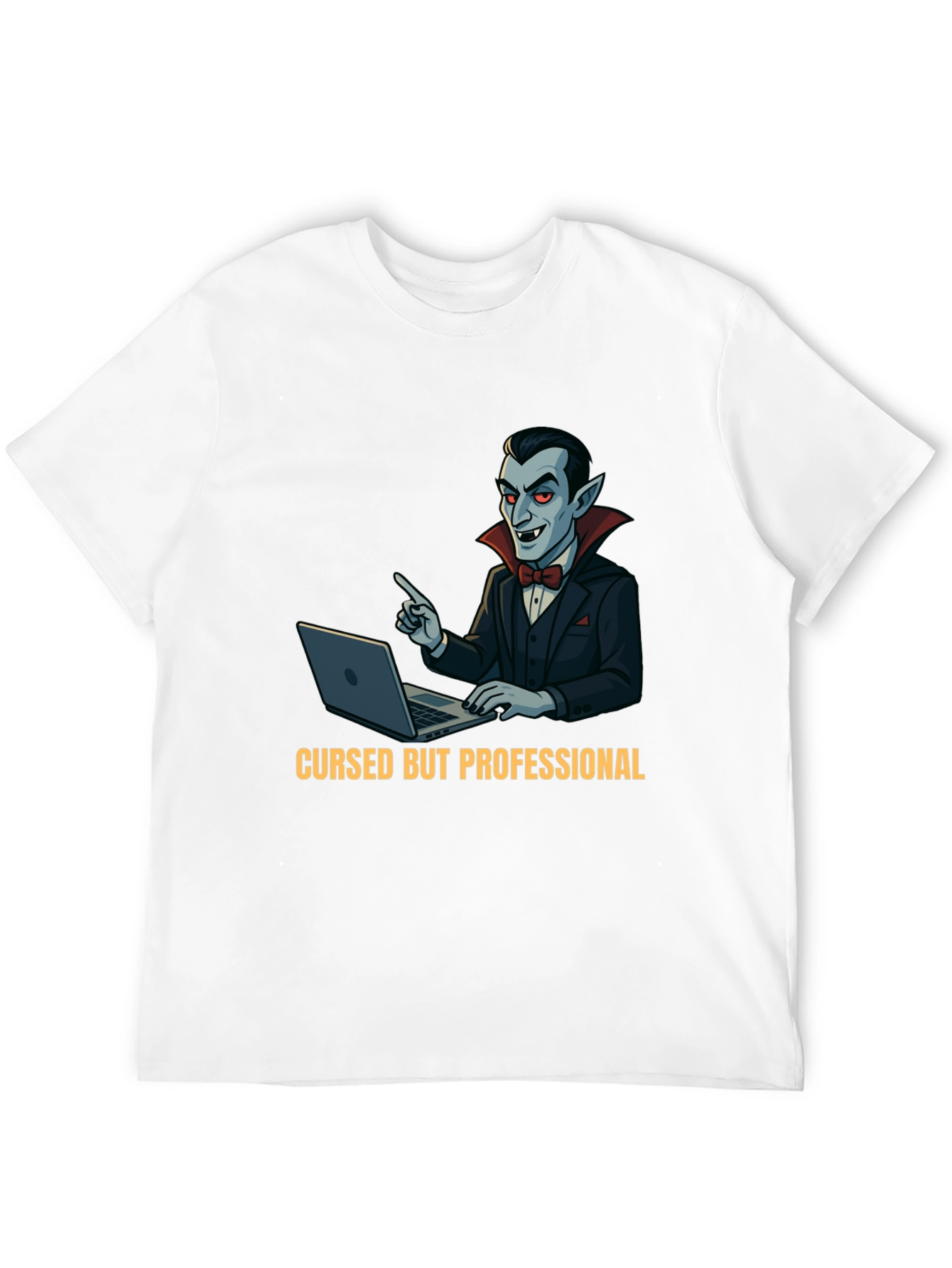 Black Cursed But Professional Vampire T-Shirt view 12