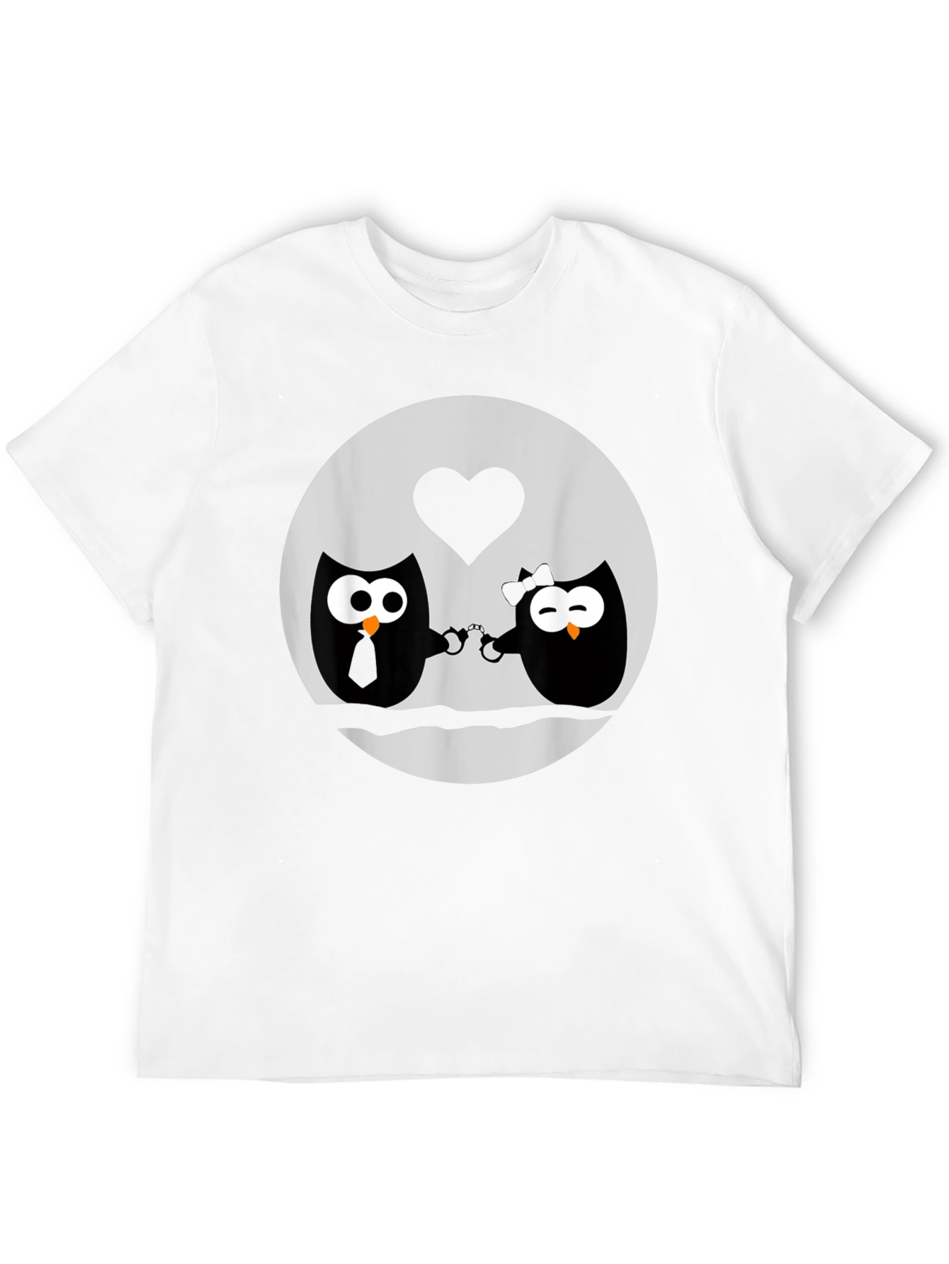 Black Owl Love T-Shirt - Handcuffed Owls - Black view 12