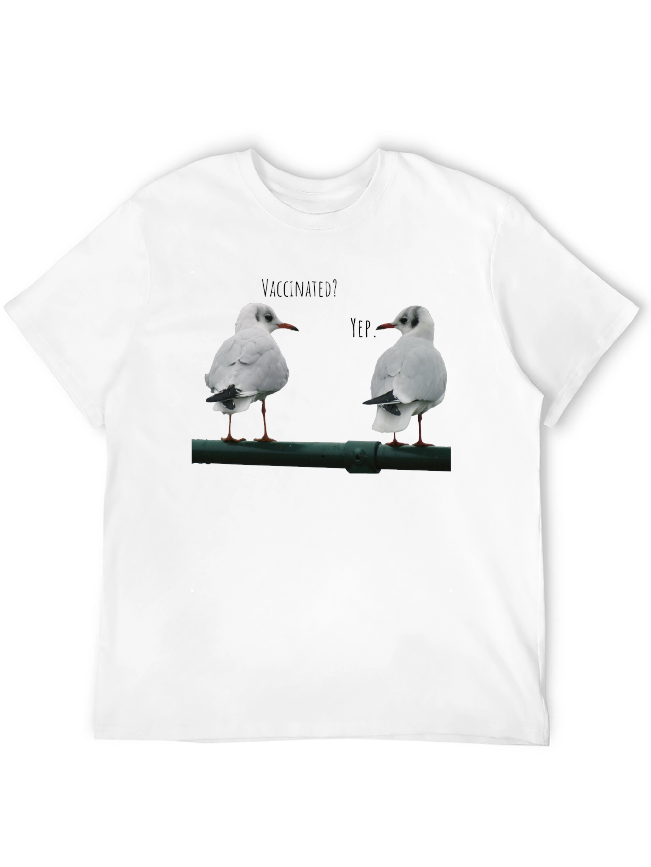 Black Vaccinated Seagulls Graphic T-Shirt view 12