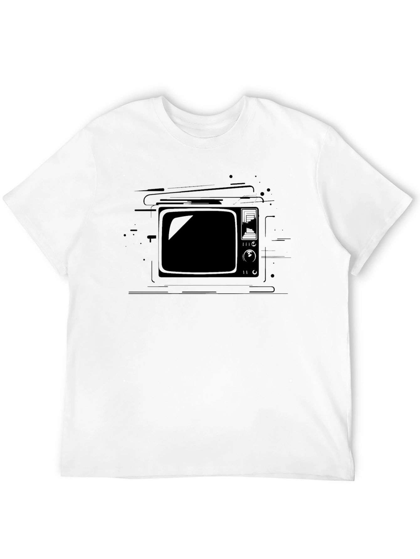 Black Retro TV Graphic Tee - Black view 12