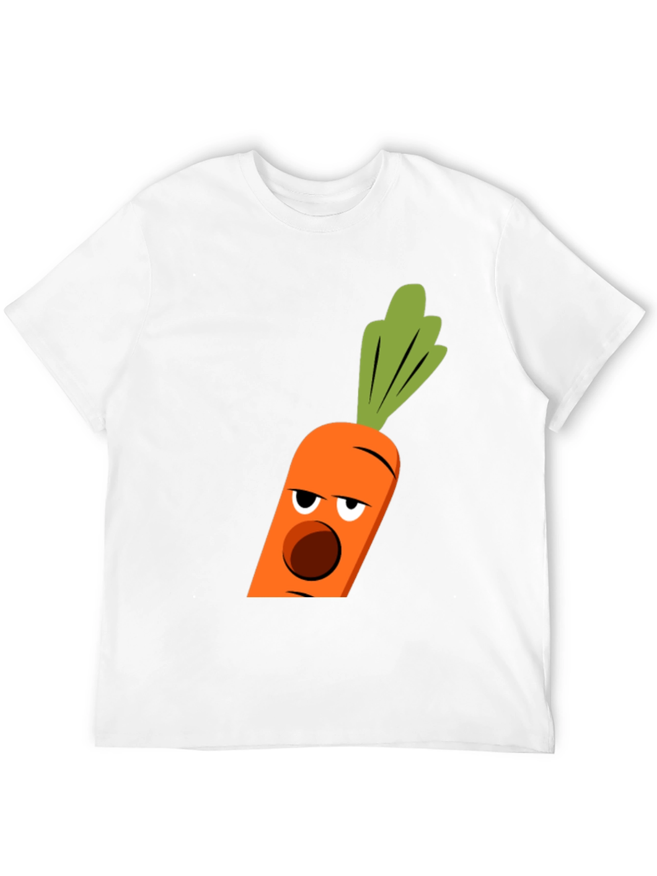 Black Funny Carrot Face Graphic Tee - Black Cotton Blend T-Shirt view 12