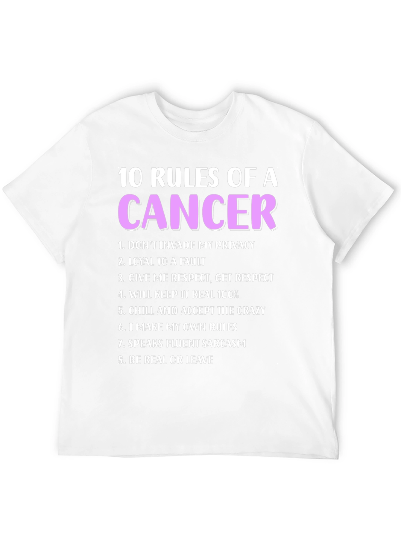 Black Cancer Zodiac T-Shirt - 10 Rules view 12