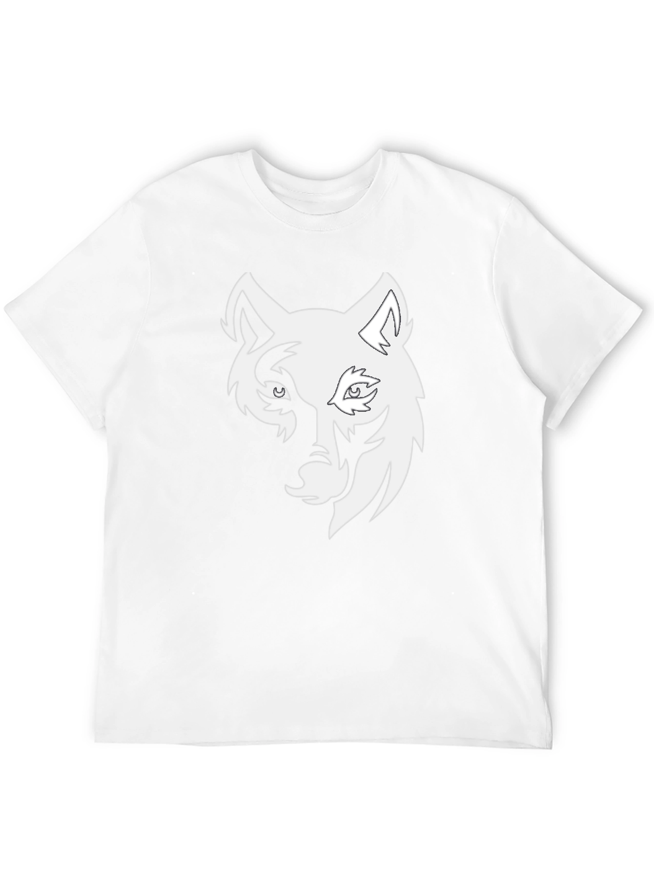 Black Cool Wolf Head Graphic Black T-Shirt view 12