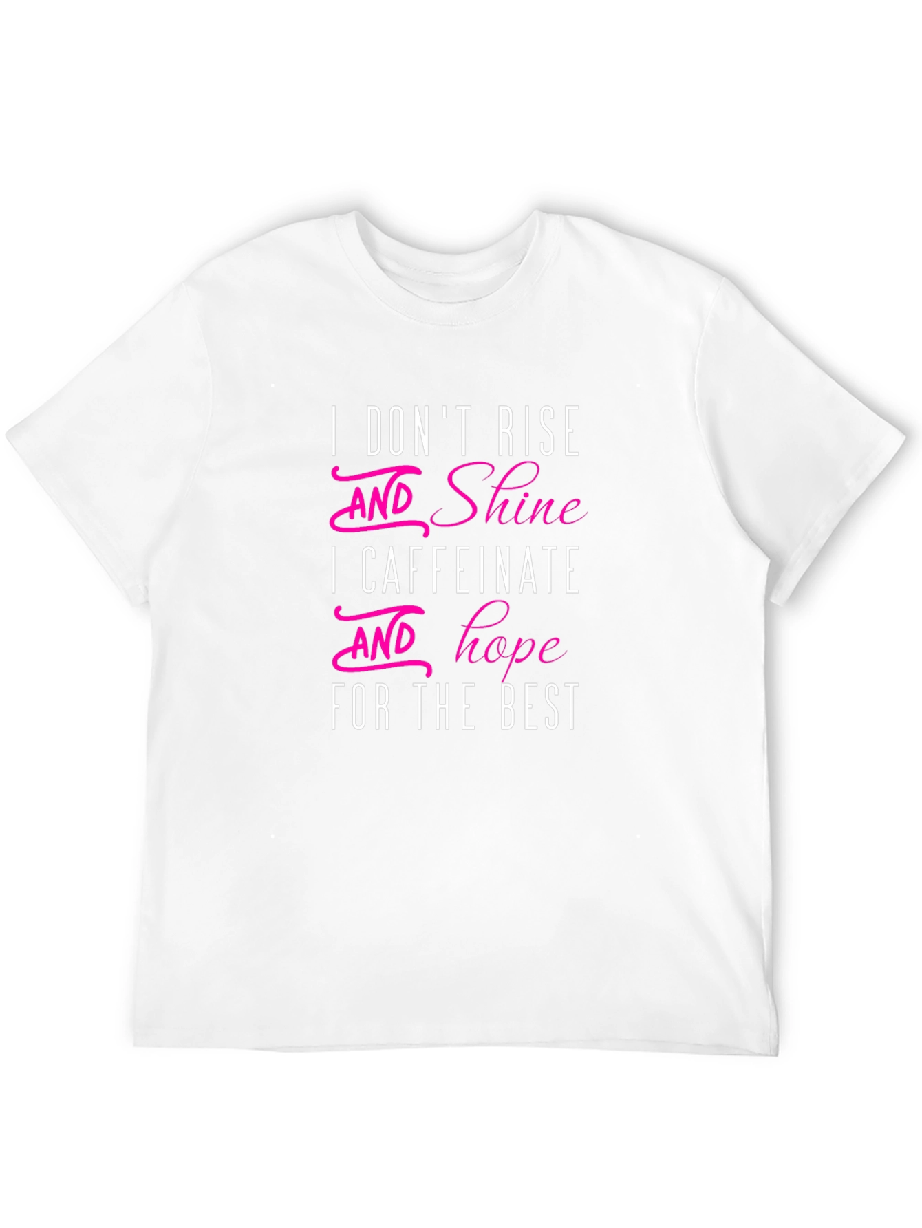 Black Humorous Caffeine T-Shirt - I Caffeinate and Hope view 12