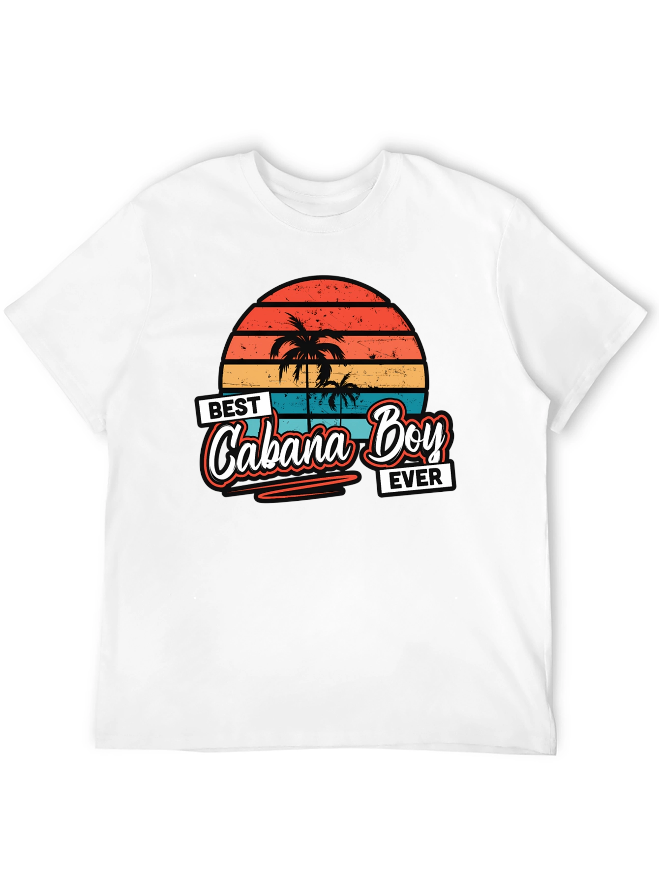 Black Best Cabana Boy Ever T-Shirt Retro Sunset Palm Trees view 12