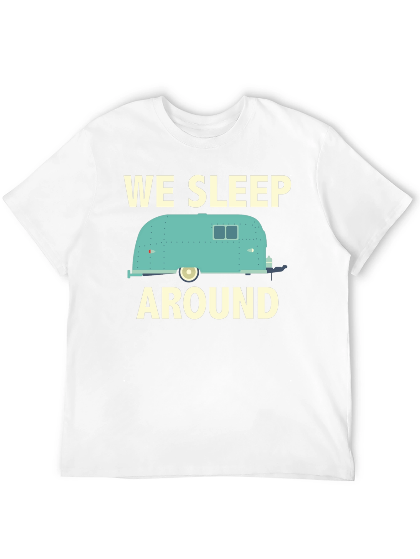 Black We Sleep Around Camper T-Shirt - Travel Adventure Tee view 12